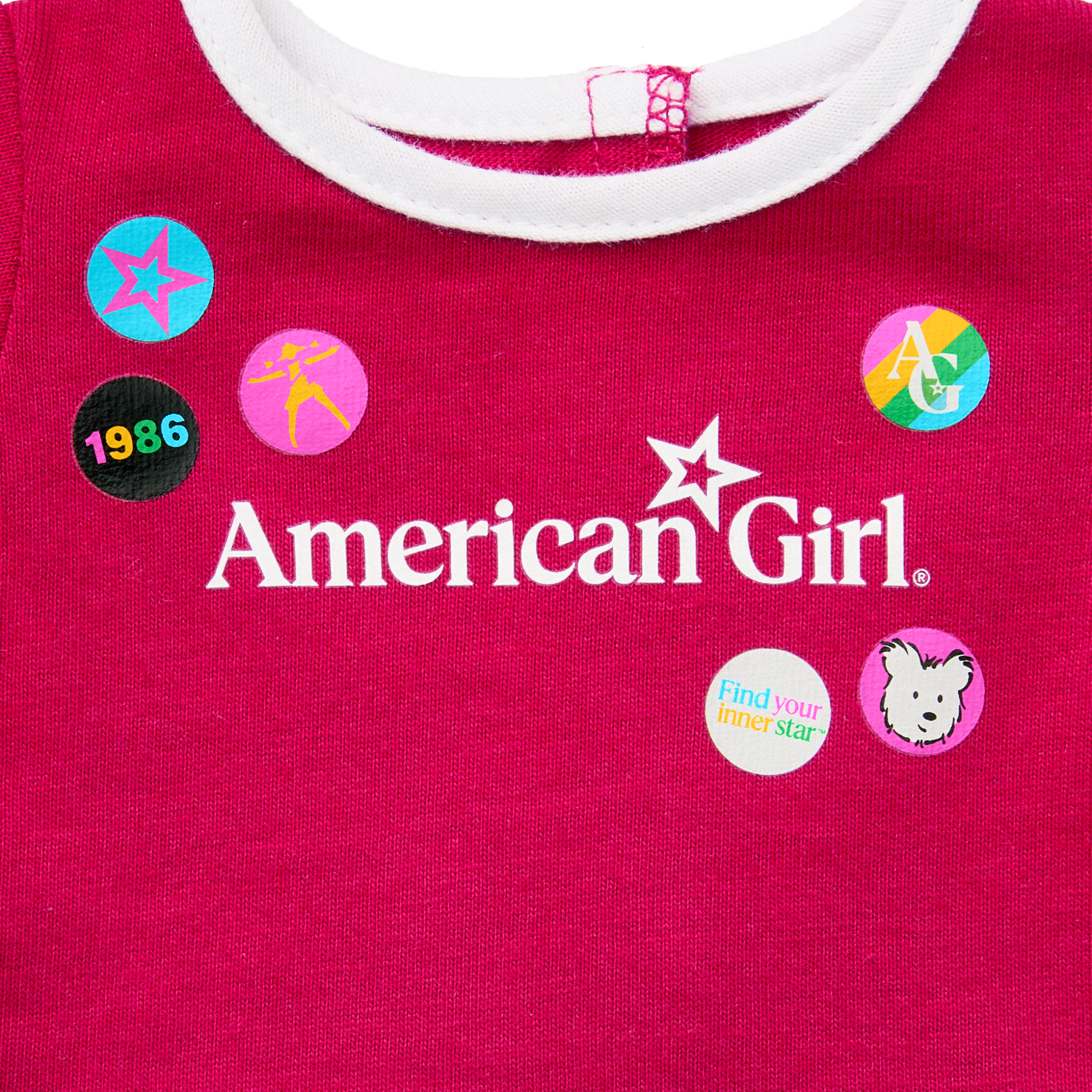 Matching AG™ Grin Pins Ringer Tee Set for Girls & 18-inch Dolls