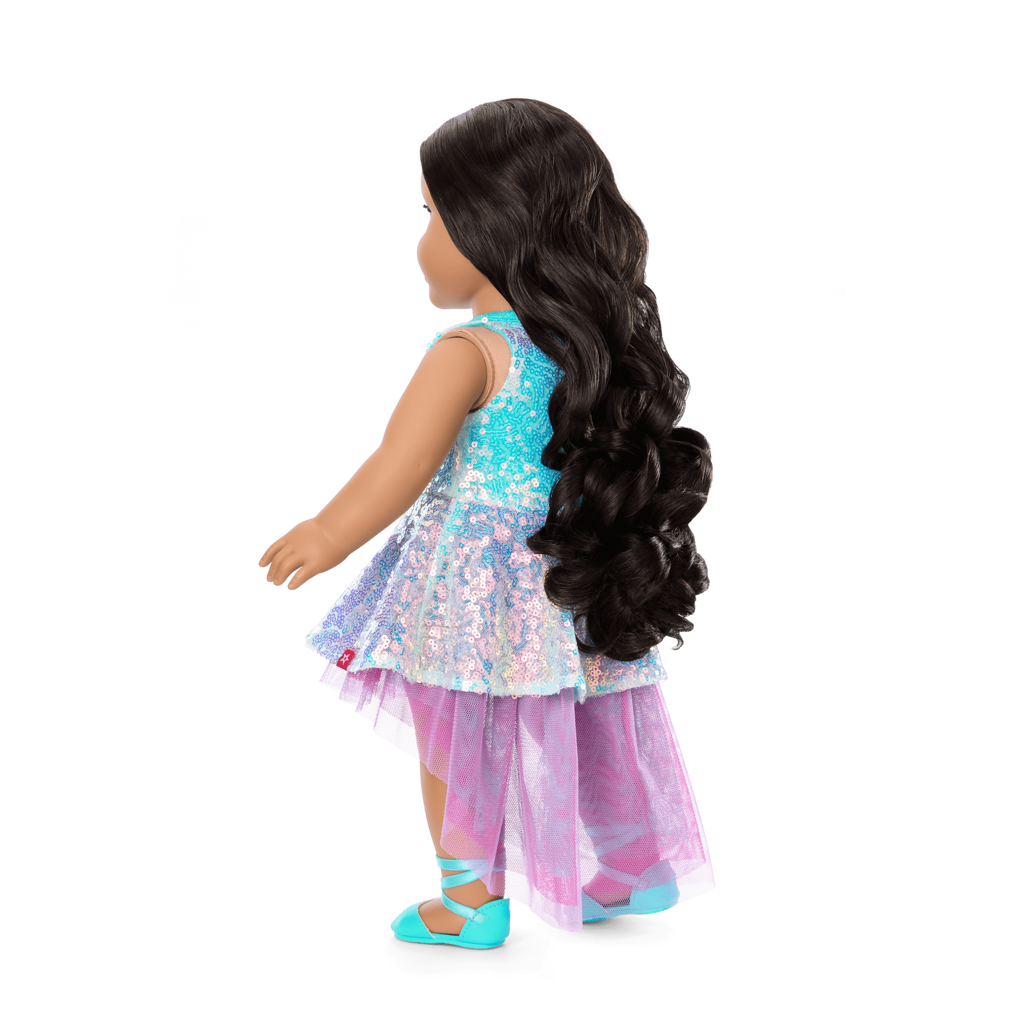 Glam Shimmering Ocean Outfit & Shimmering Sea Turtle Backpack & Accessory Set Bundle