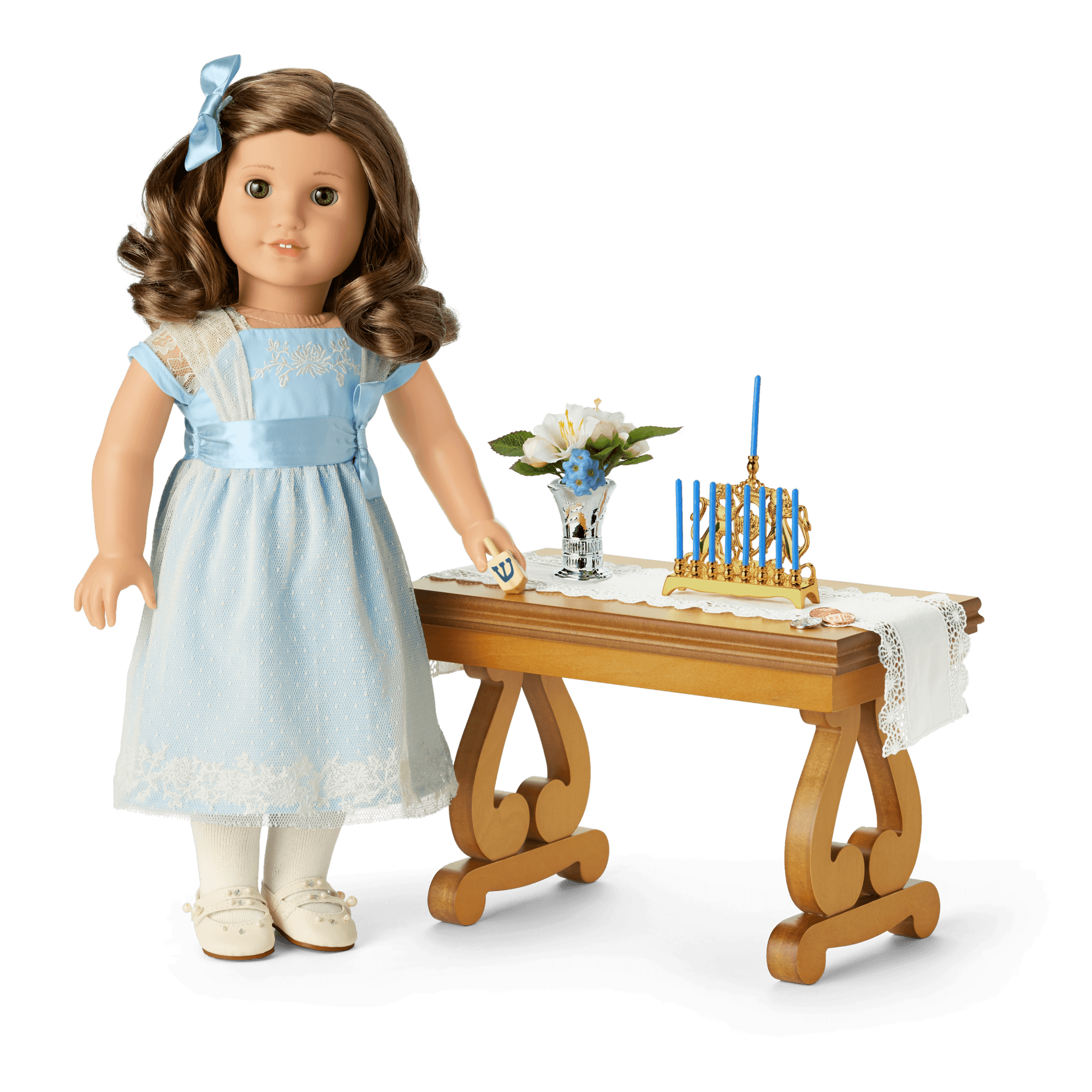Rebecca’s™ Menorah & Dreidel Set for 18-inch Dolls (Historical Characters)