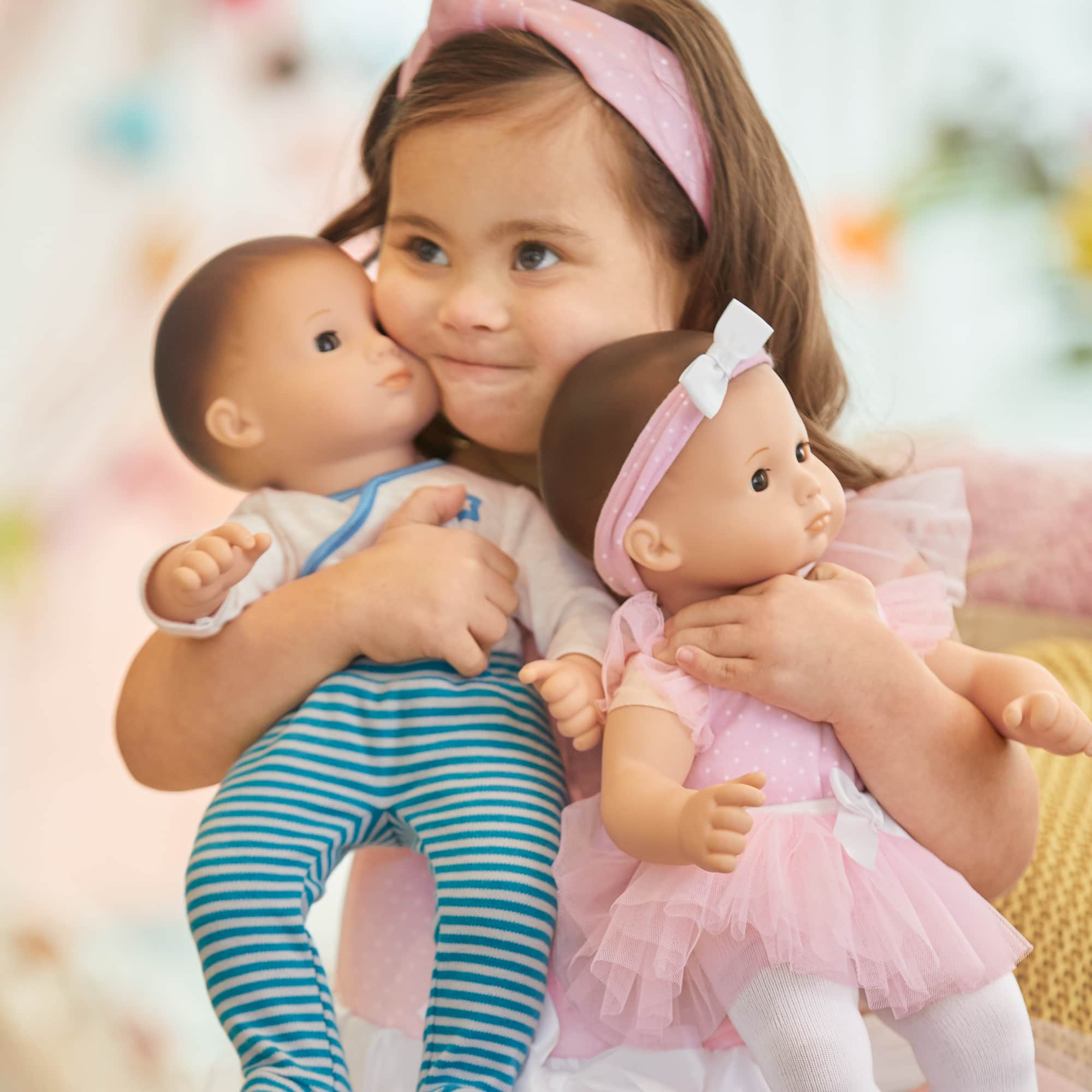 Bitty Baby® Doll #2 with brown hair in Soft Blue