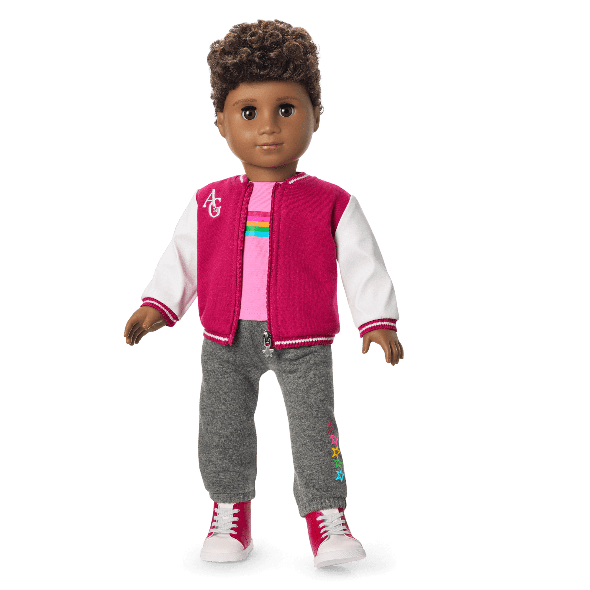 Truly Me™ 18-inch Doll #113 with curly dark-brown hair