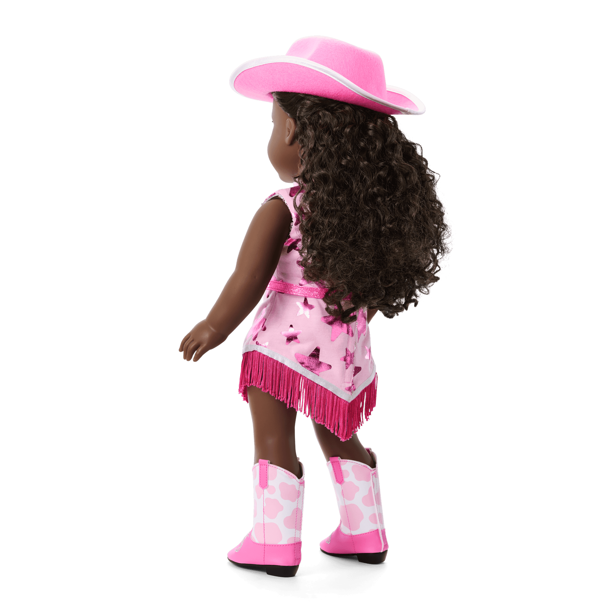 Glam Pink Cowgirl Outfit & Pink Spotted Cow Backpack & Accessory Set  Bundle