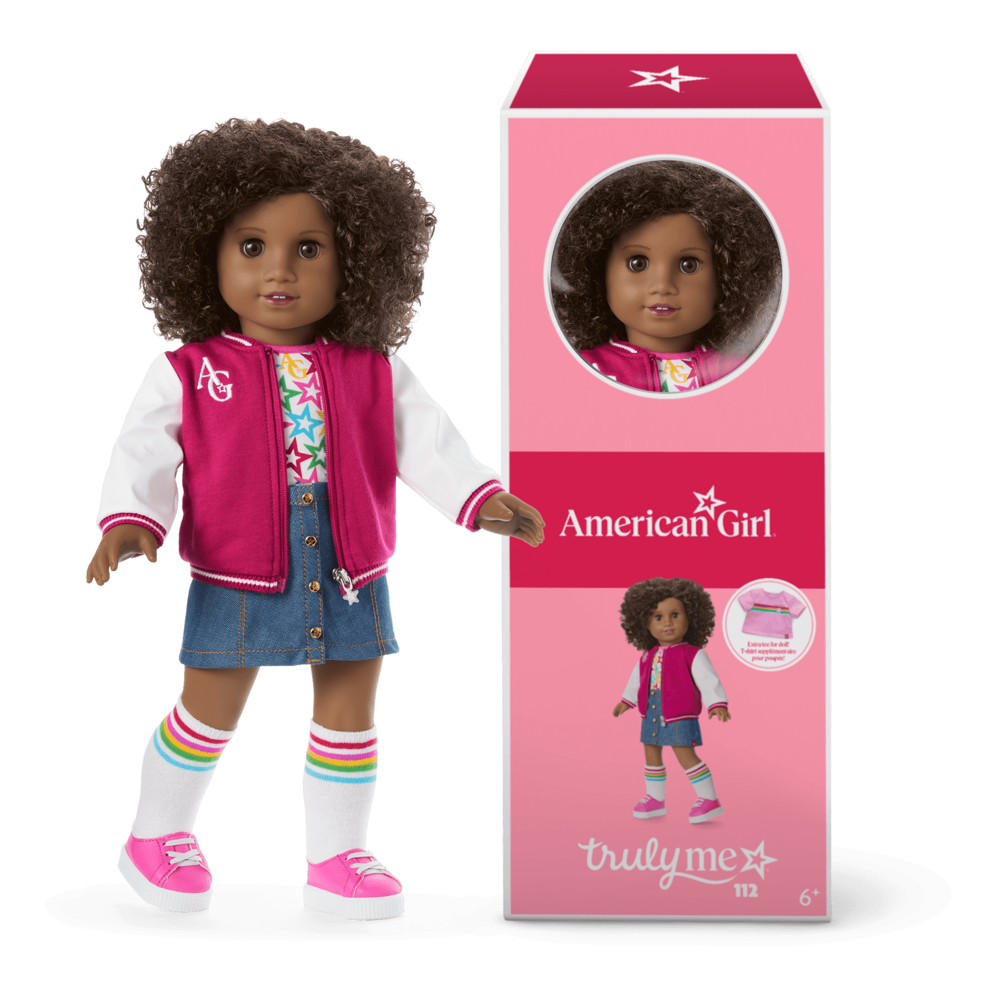 Truly Me™ 18-inch Doll #112 with curly dark-brown hair