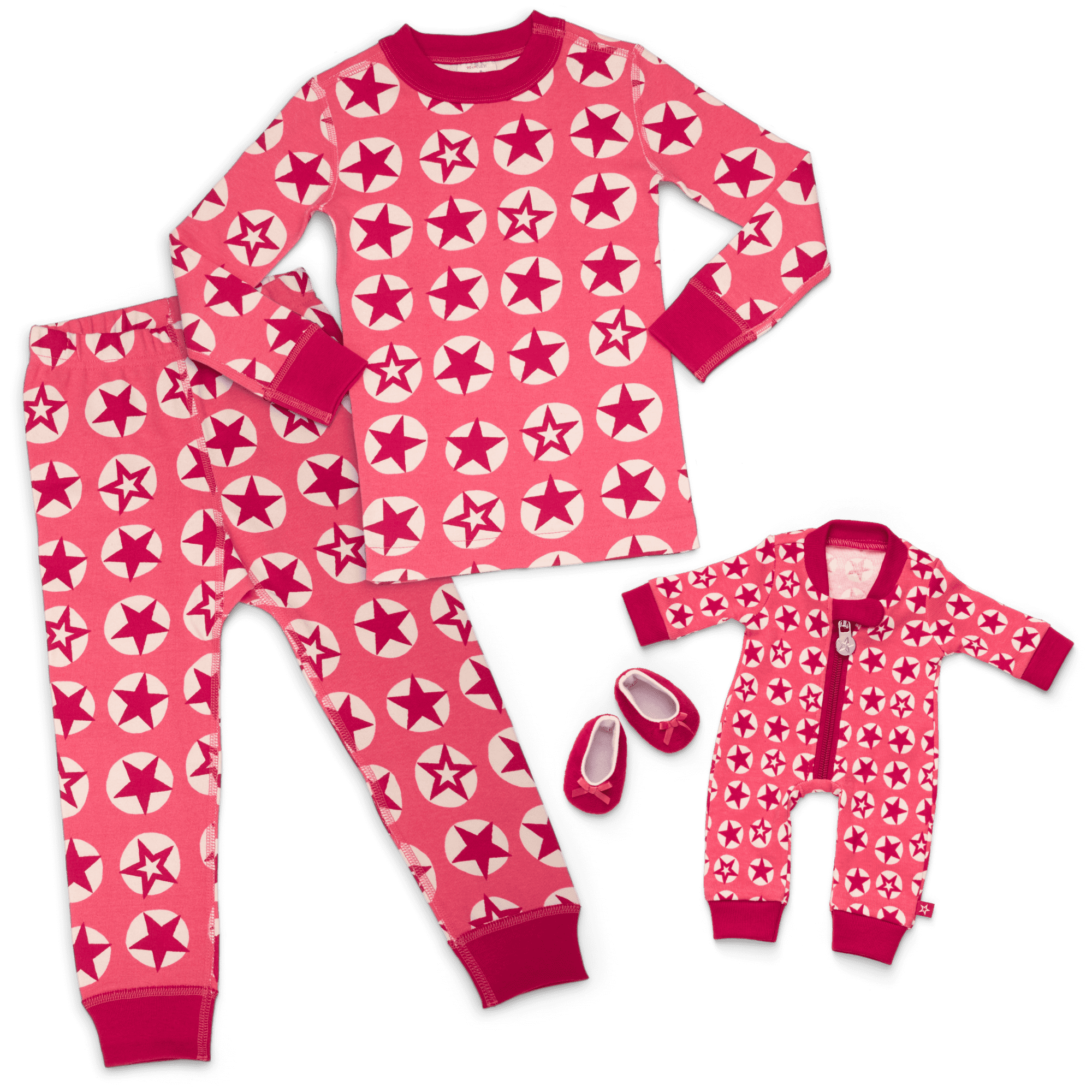 American Girl® x Hanna Andersson Berry Bright Stars Pajamas for Little Girls & Bitty Baby® Dolls