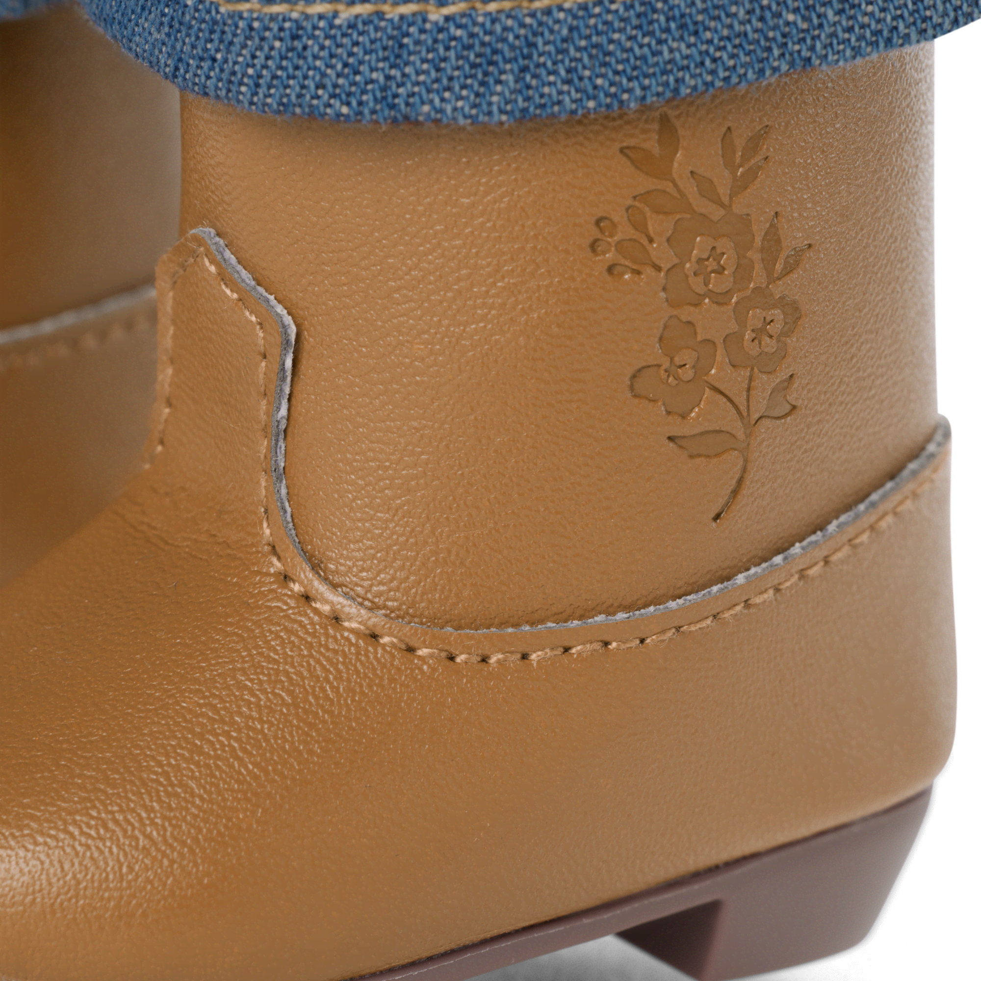 Chestnut Charm Horse & Western Flowers Denim Jumpsuit for 18-inch Dolls