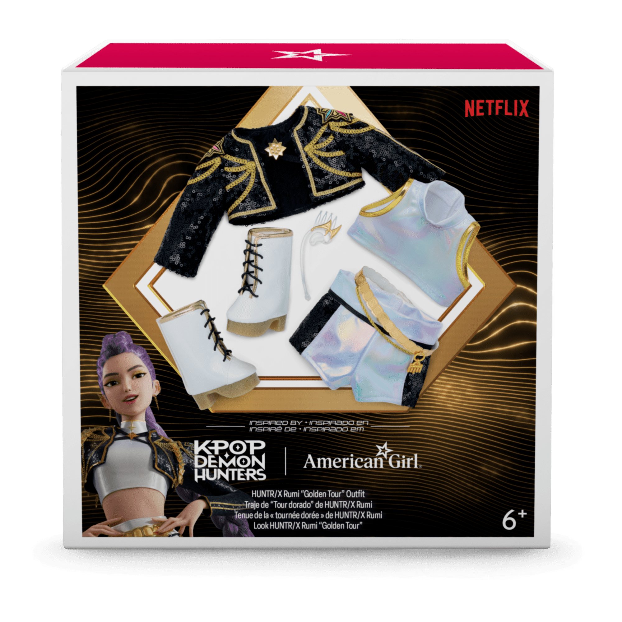 American Girl® x KPop Demon Hunters HUNTR/X Rumi “Golden Tour” Outfit for 18-inch Dolls