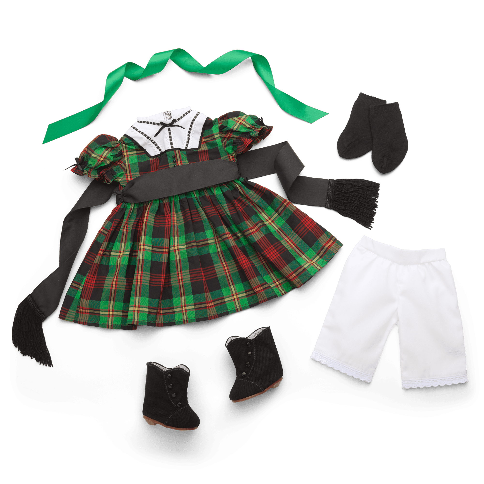 Addy’s™ Tartan Plaid Dress for 18-inch Dolls (Historical Characters)