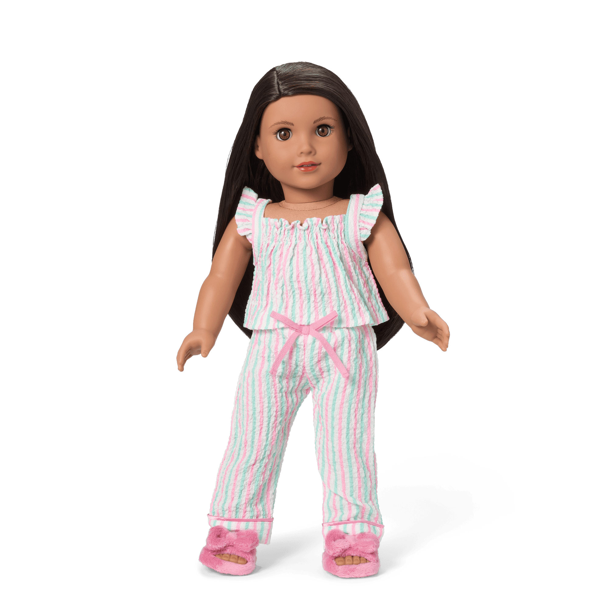 Raquel's™ Coastal Stripes Pajamas for 18-inch Dolls (Girl of the Year™ 2026)