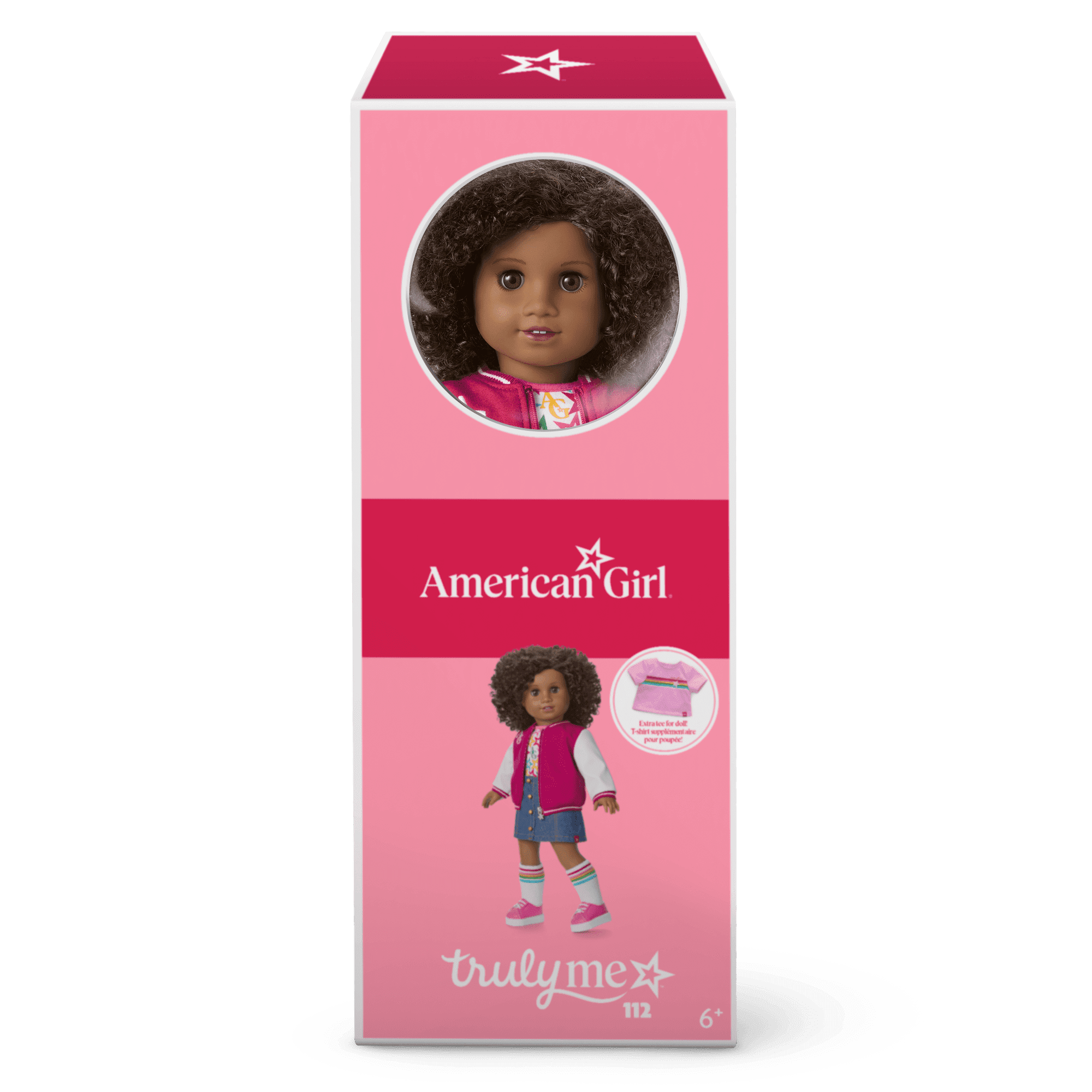 Truly Me™ 18-inch Doll #112 with curly dark-brown hair