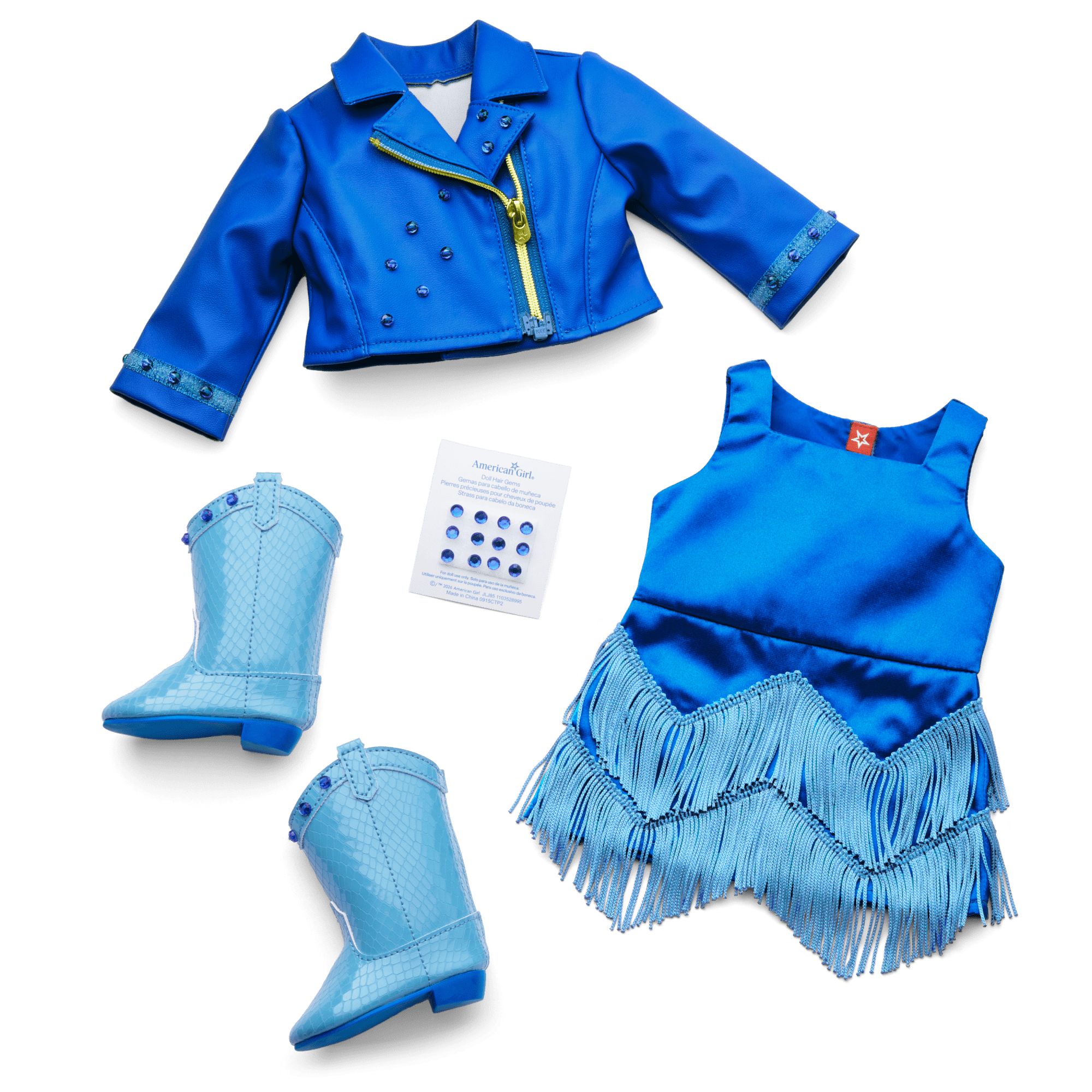 September Sapphire Sparkle Outfit for 18-inch Dolls