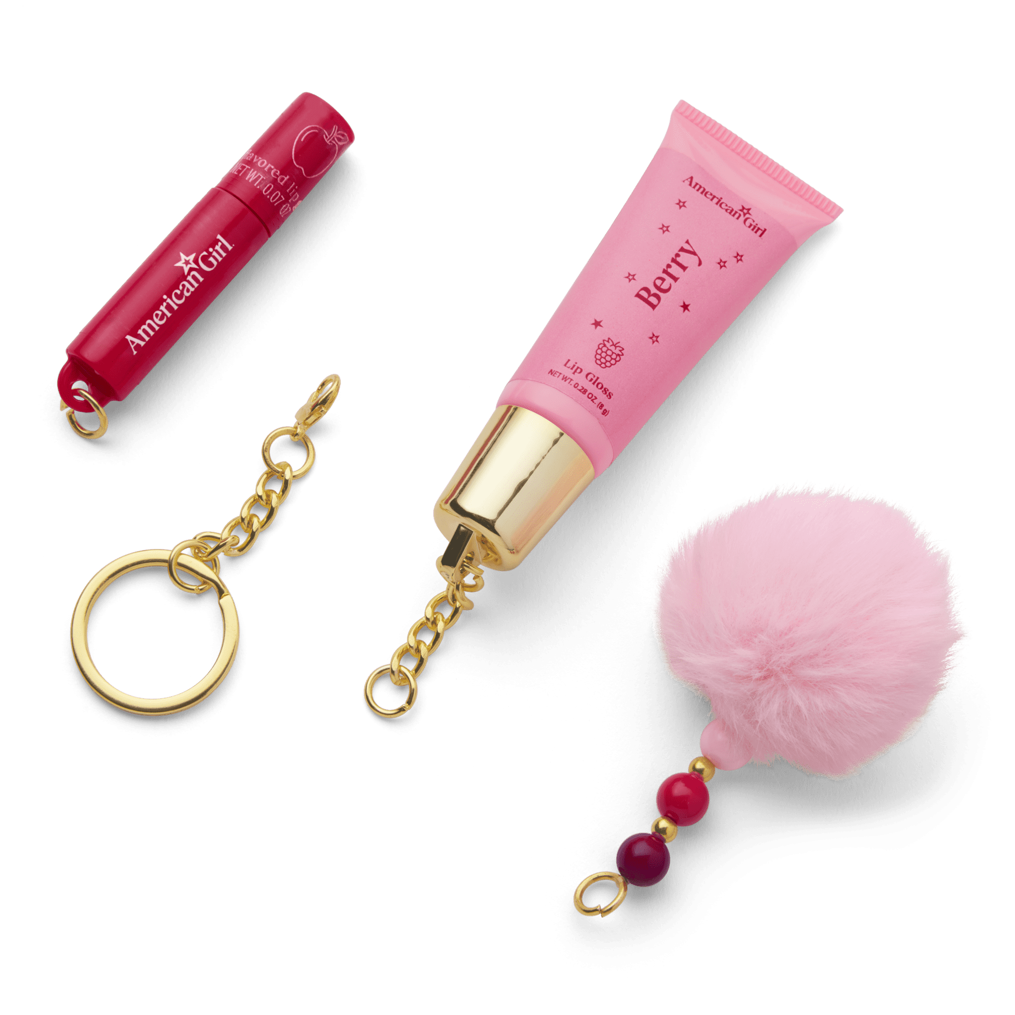 American Girl™ Lip Gloss Keychain Set for Girls