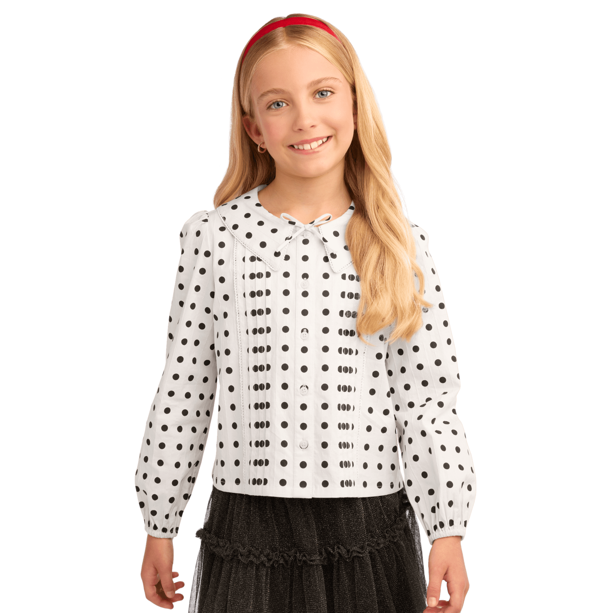American Girl® x J.Crew Puff-Sleeve Polka-Dot Top for Girls