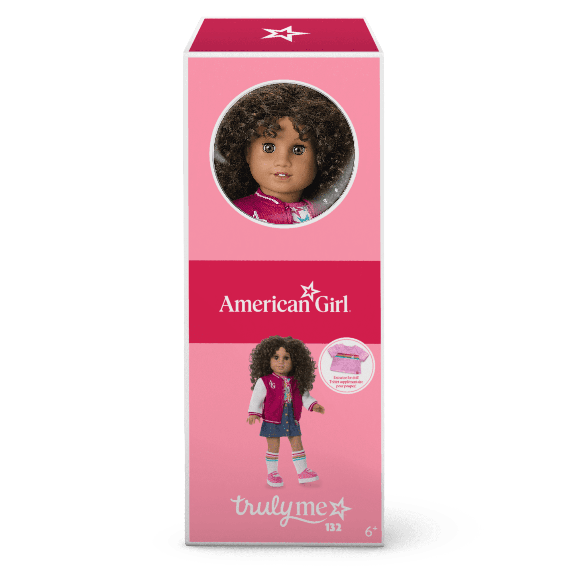 Truly Me™ 18-inch Doll #132 with curly dark-brown hair
