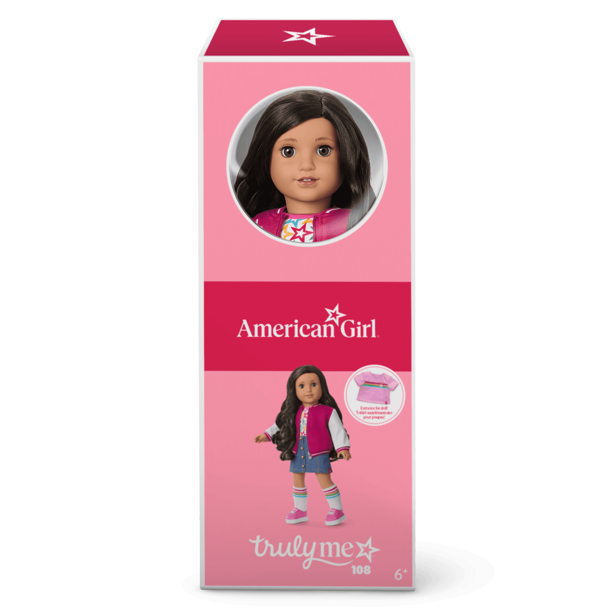 Truly Me™ 18-inch Doll #108 with curly black-brown hair