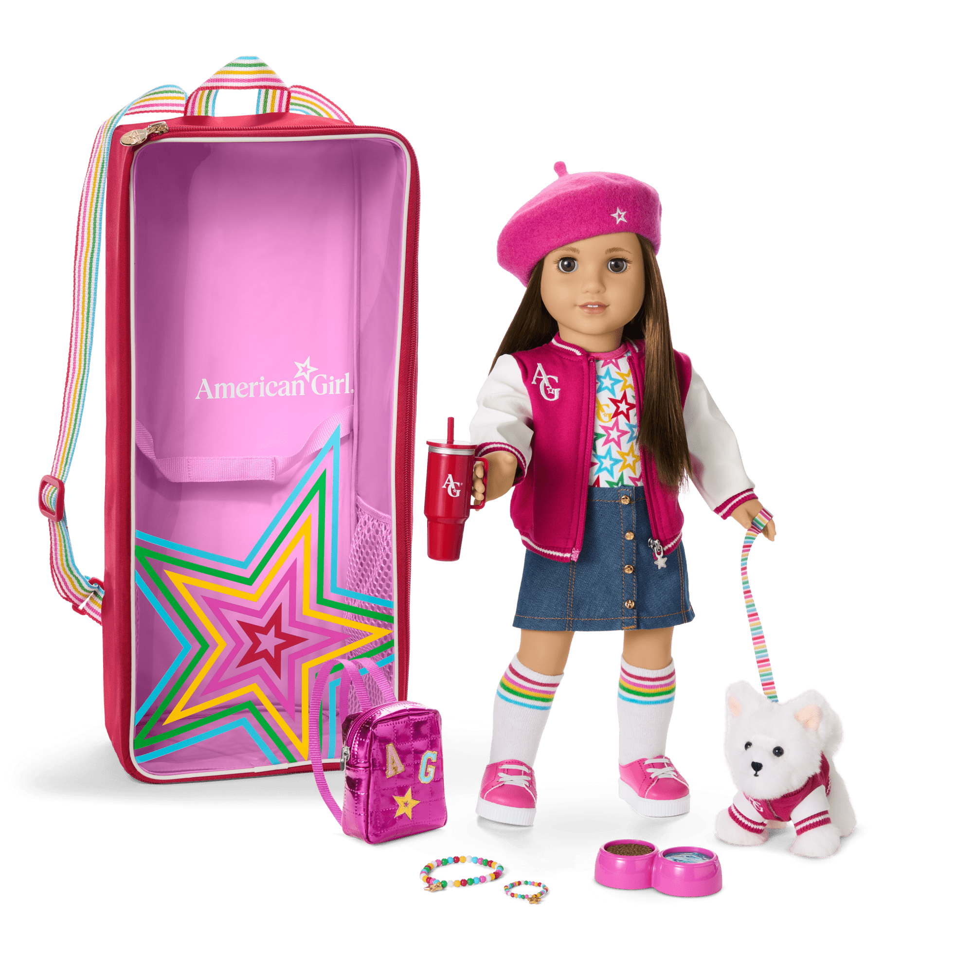 Truly Me™ 18-inch Doll #107, Accessories, Puppy & Doll Carrier