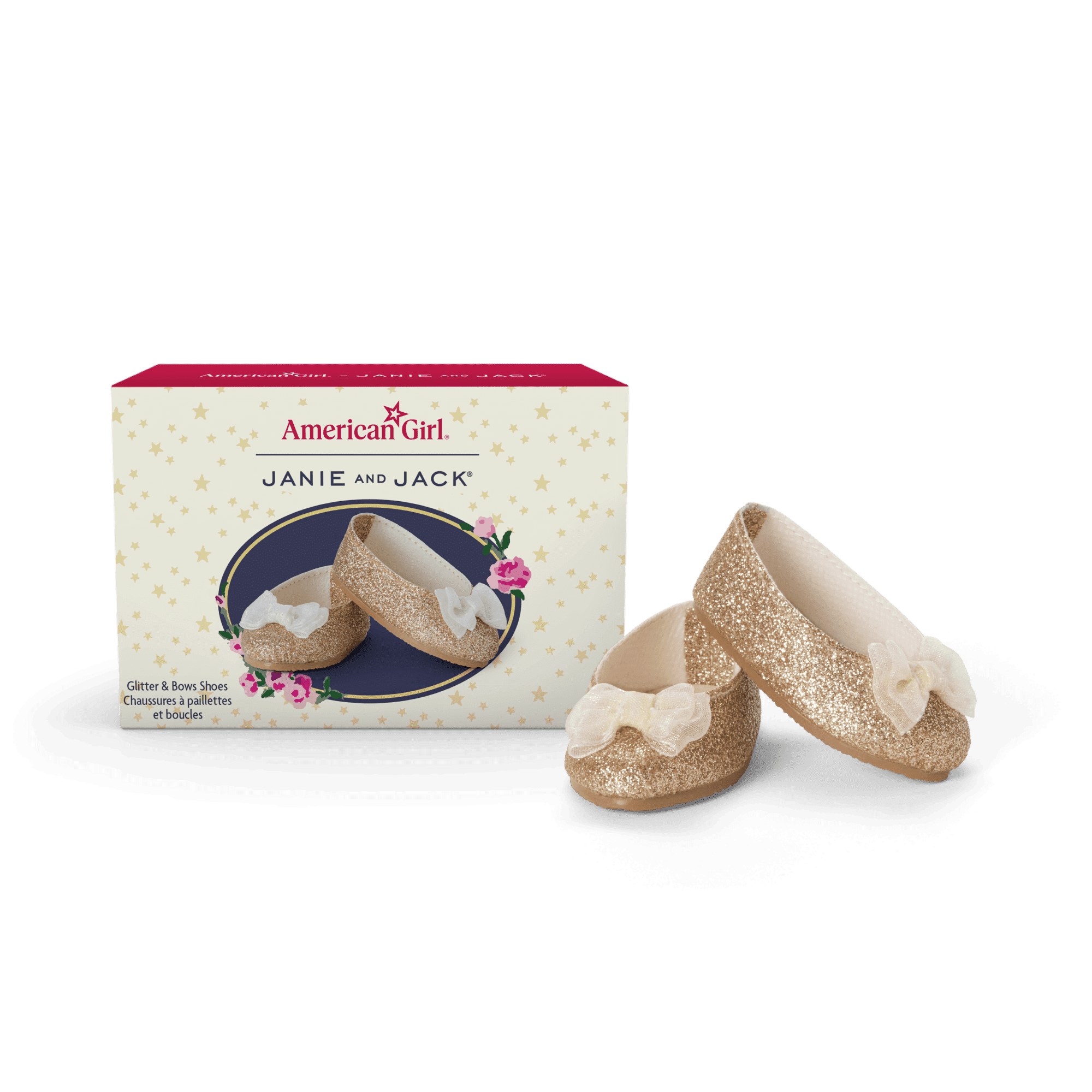 American Girl® x Janie and Jack Glitter & Bows Shoes for 18-inch Dolls