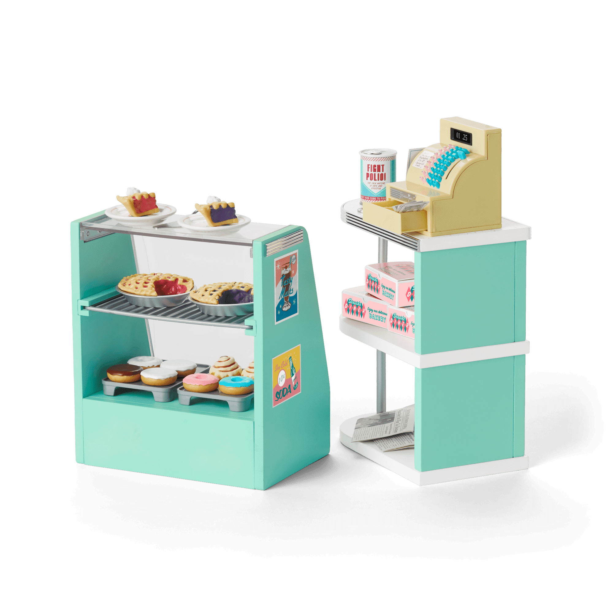 Maryellen’s™ Seaside Diner Bakery Case for 18-inch Dolls (Historical Characters)