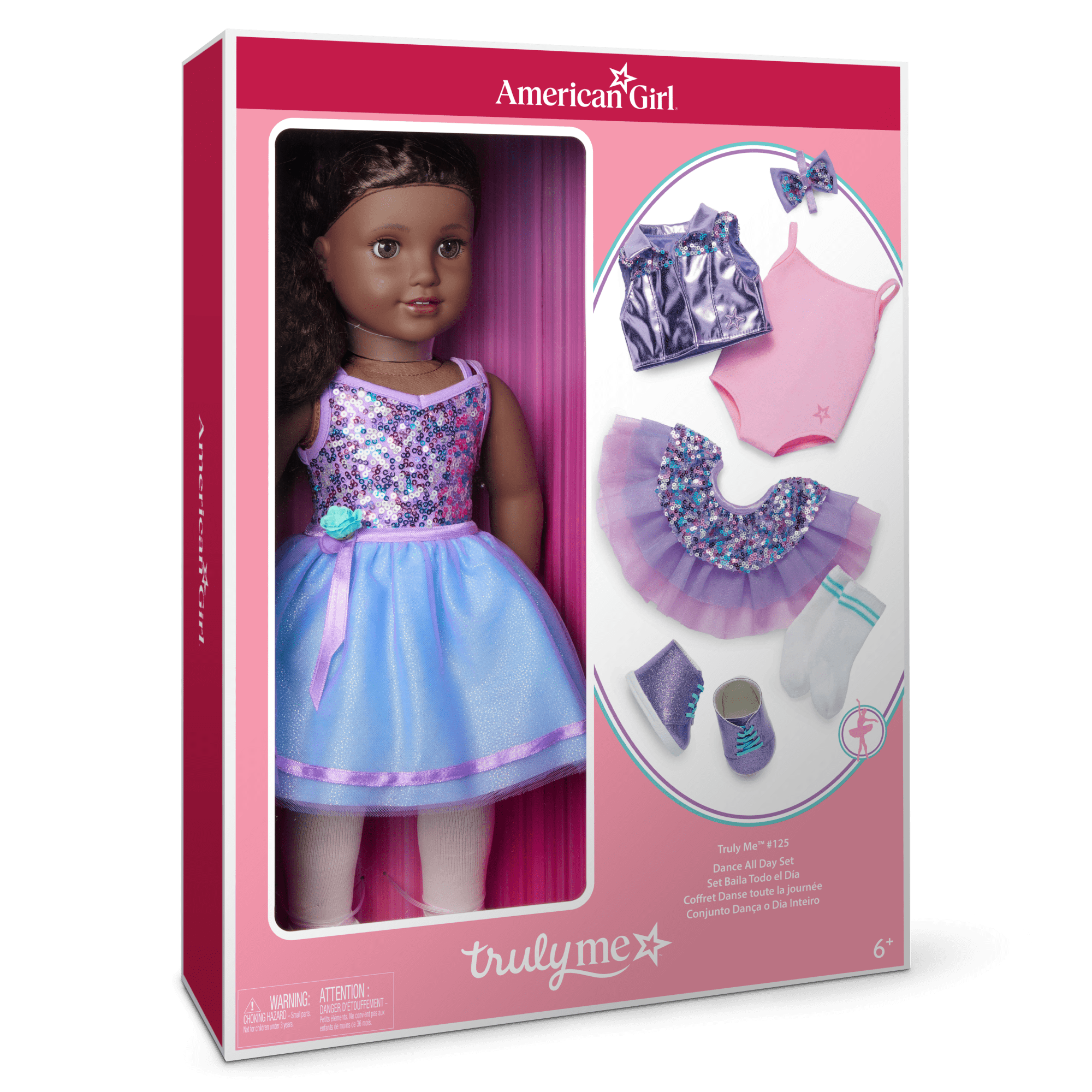 Truly Me™ #127 Doll & Dance All Day Set with curly dark-brown hair