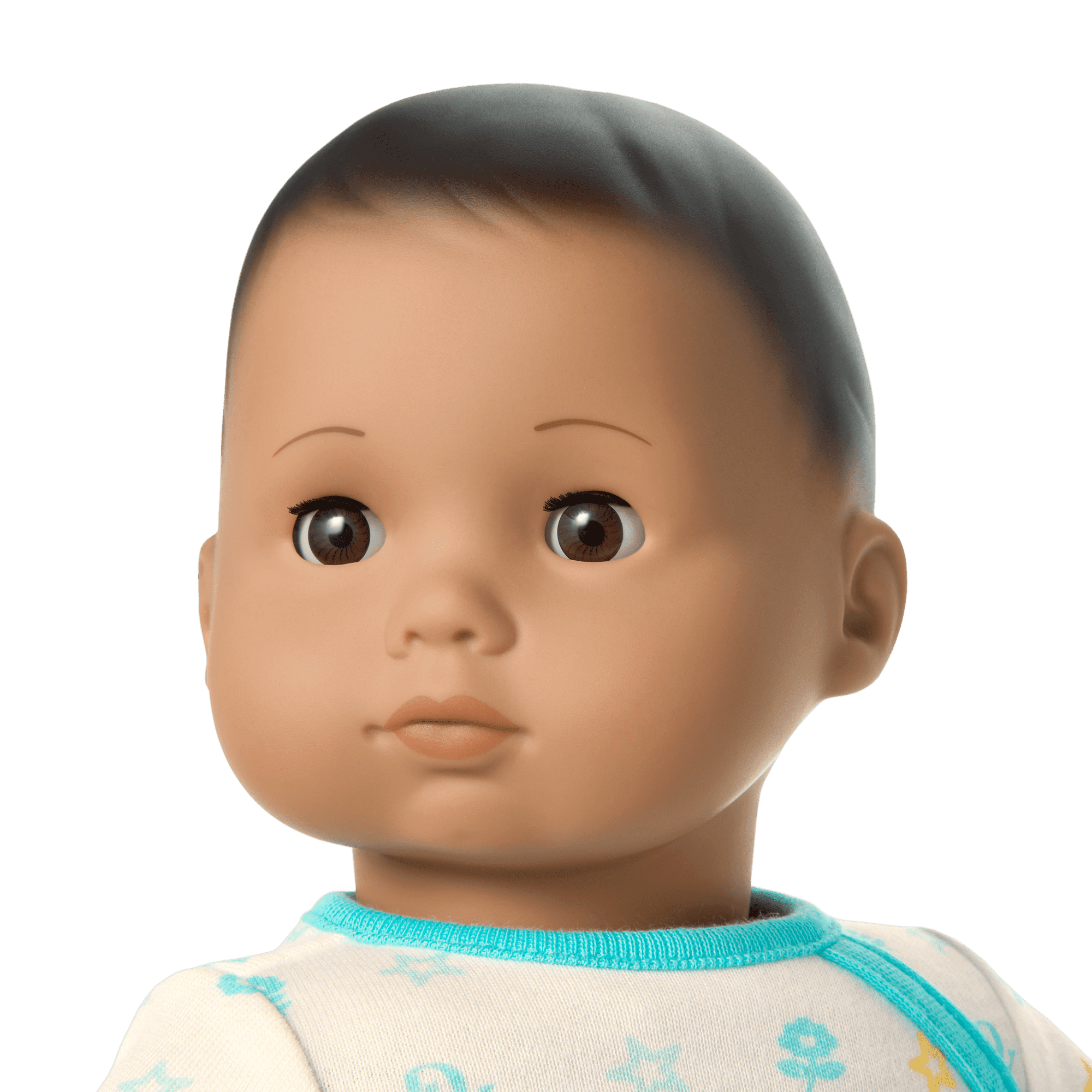 Bitty Baby® Doll #5 with dark-brown hair in Pastel Blue