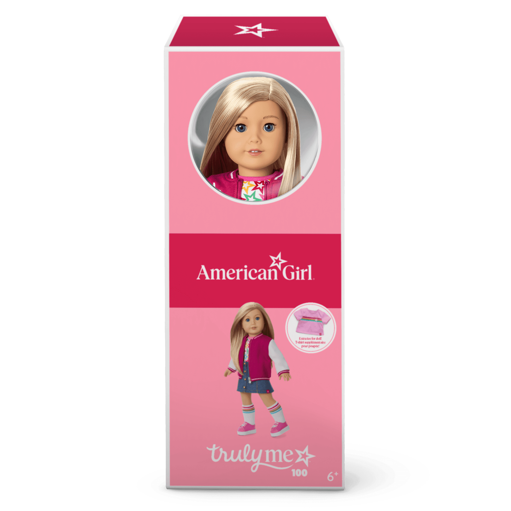 Truly Me™ 18-inch Doll #100 with straight layered blonde hair