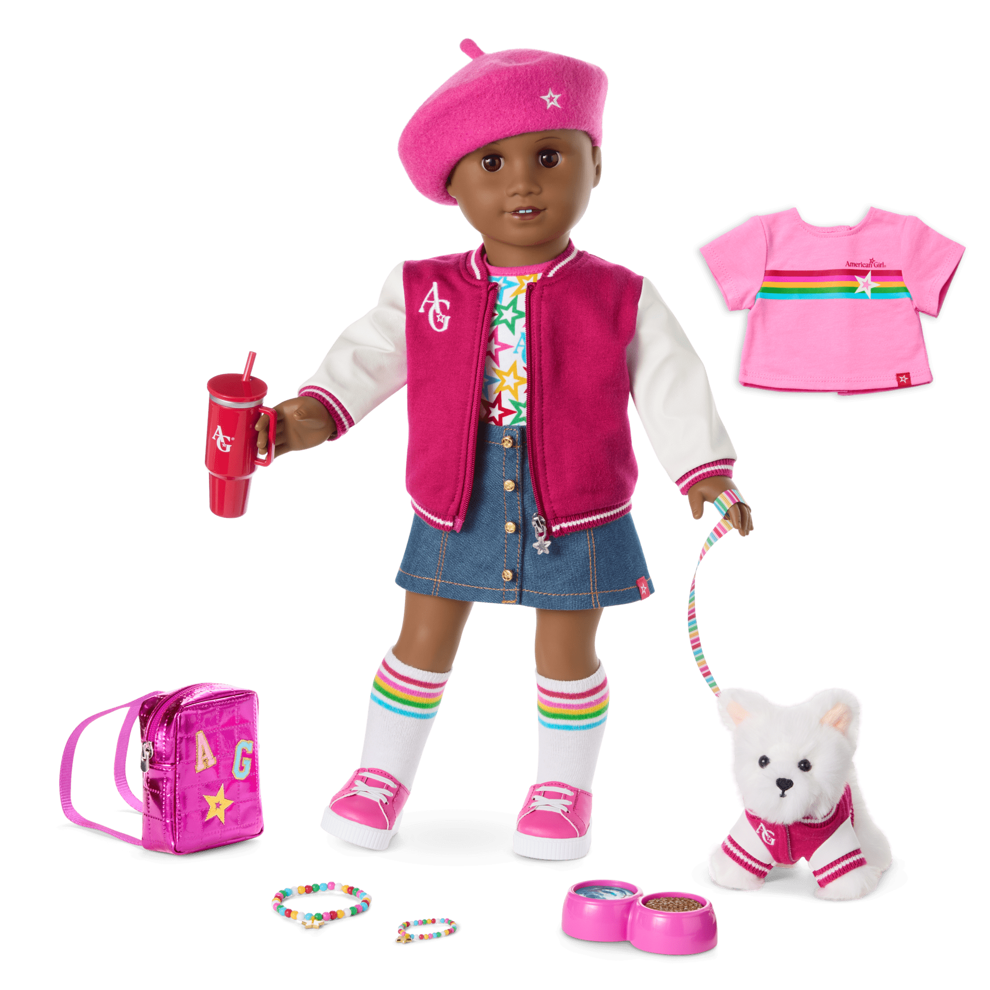 Truly Me™ 18-inch Doll #114, Puppy, Mini Backpack & Accessories AG™ Star Squad Bundle