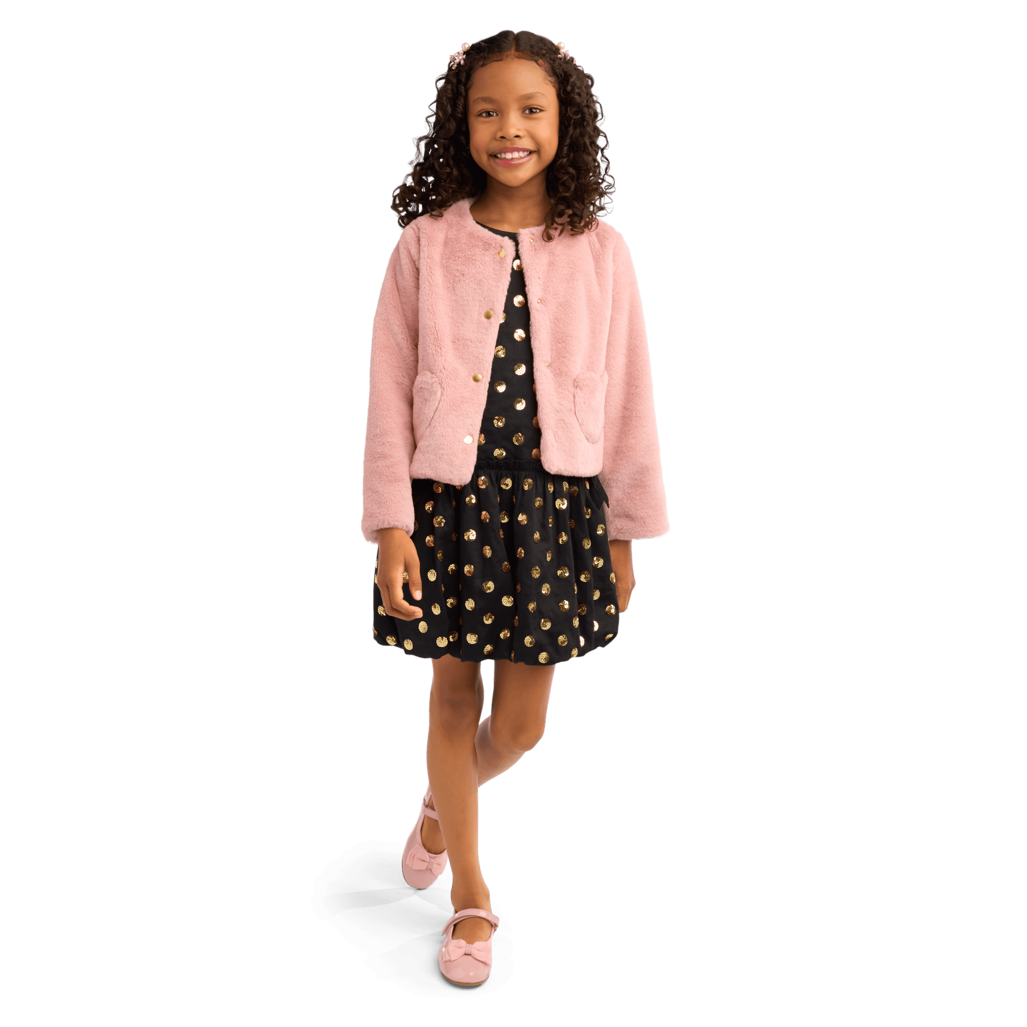 American Girl® x J.Crew Pink Faux-Fur Jacket for Girls