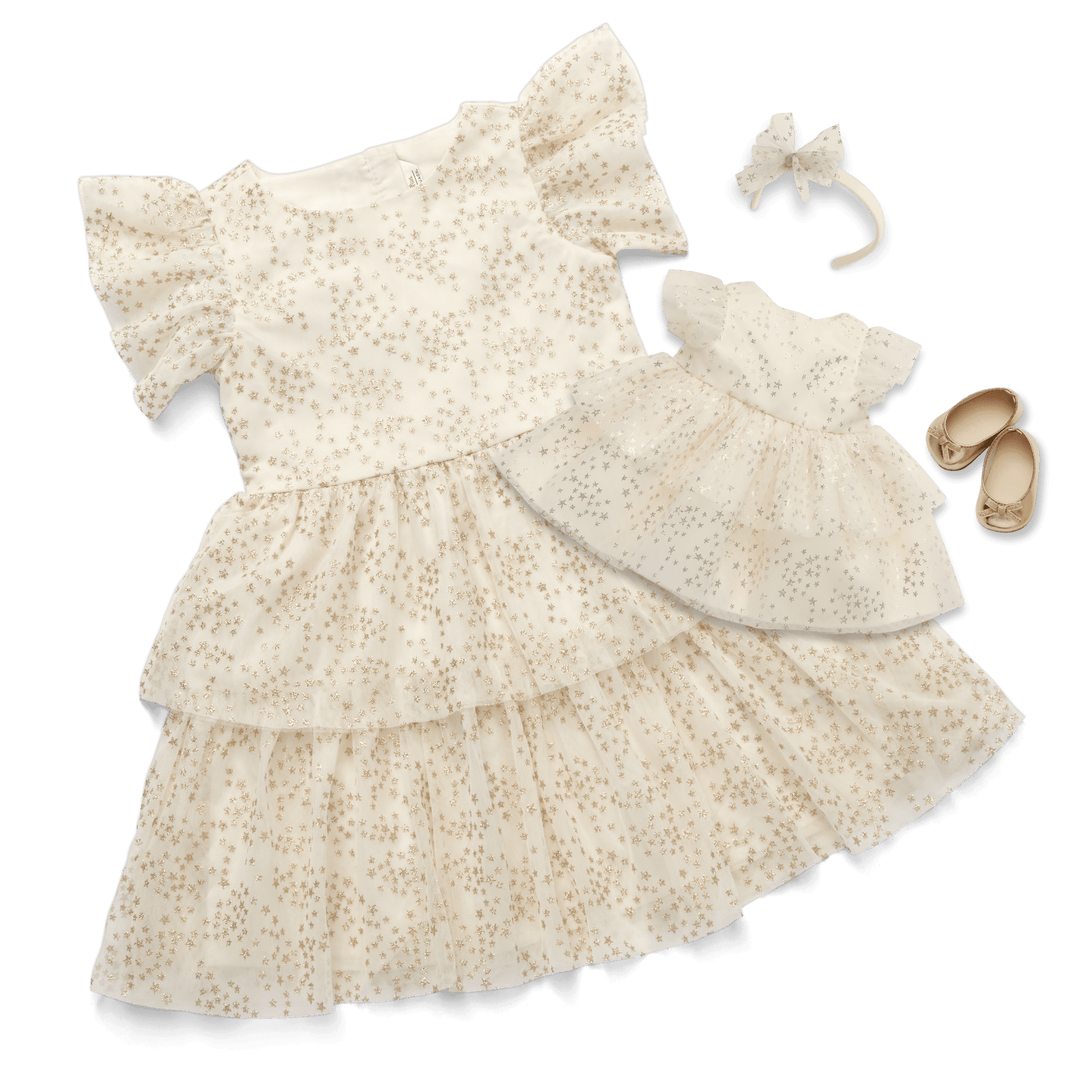 American Girl® x Janie and Jack Sparkly Cream Celebration Dress for Little Girls & Bitty Baby® Dolls
