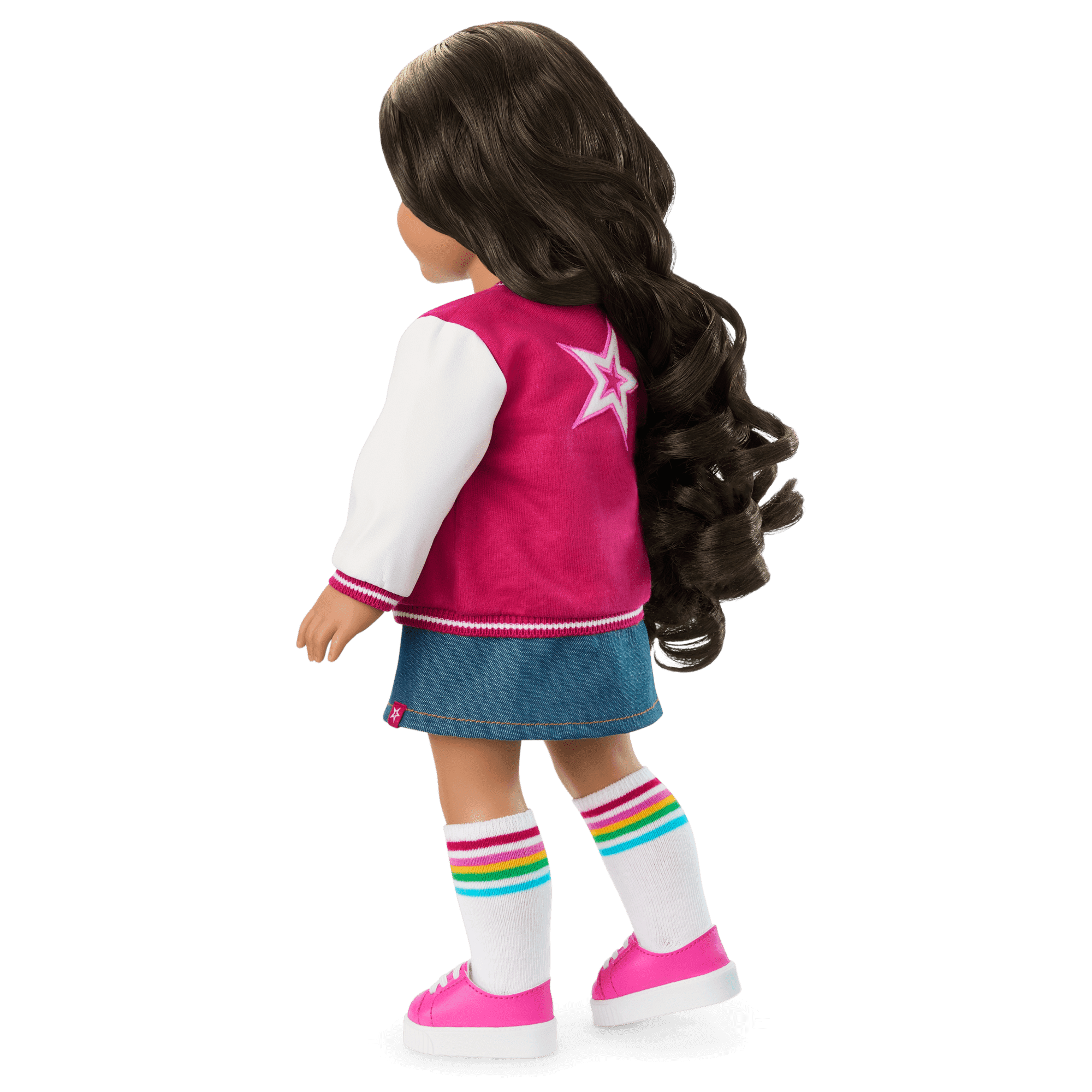 Truly Me™ 18-inch Doll #108 with curly black-brown hair