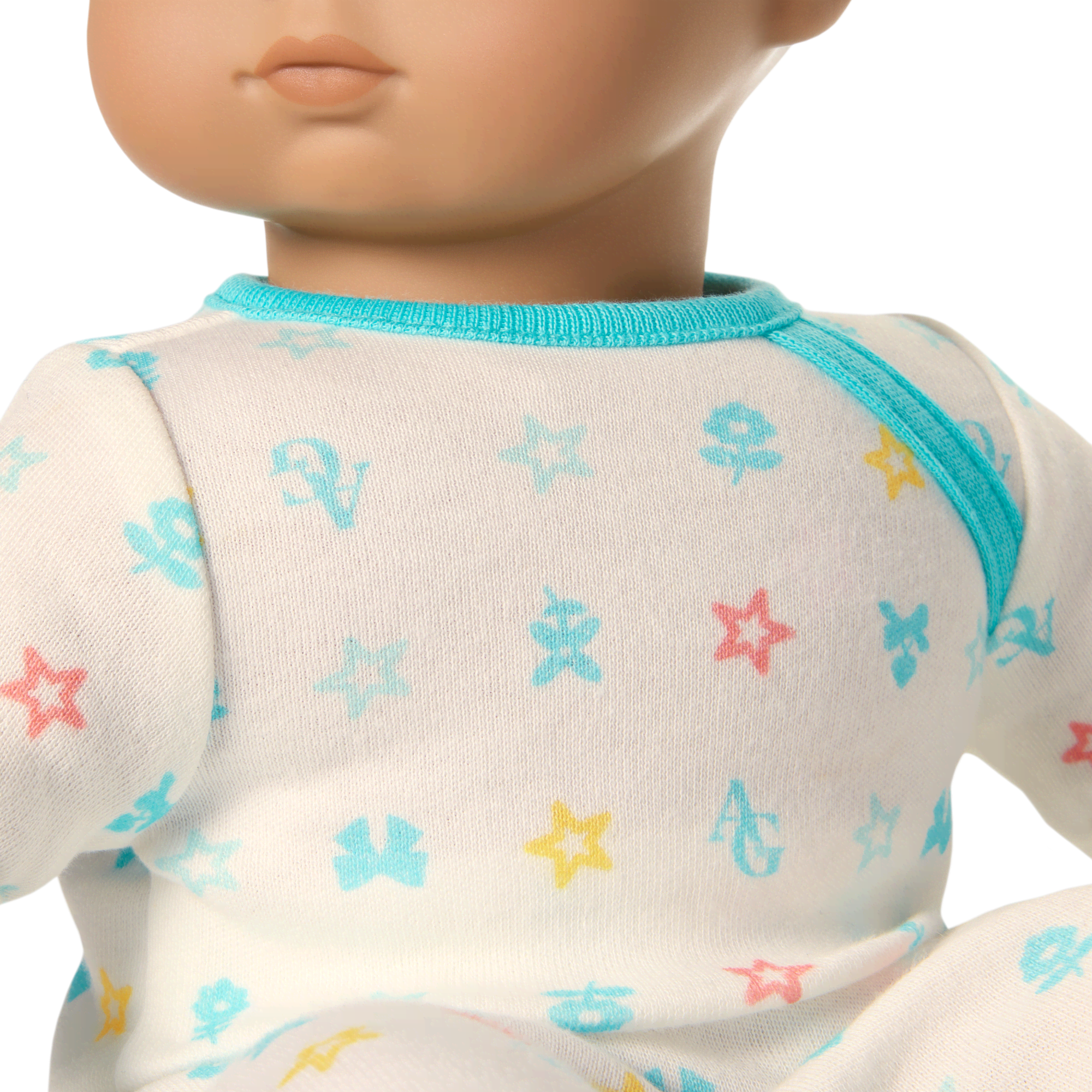 Bitty Baby® Doll #5 with dark-brown hair in Pastel Blue