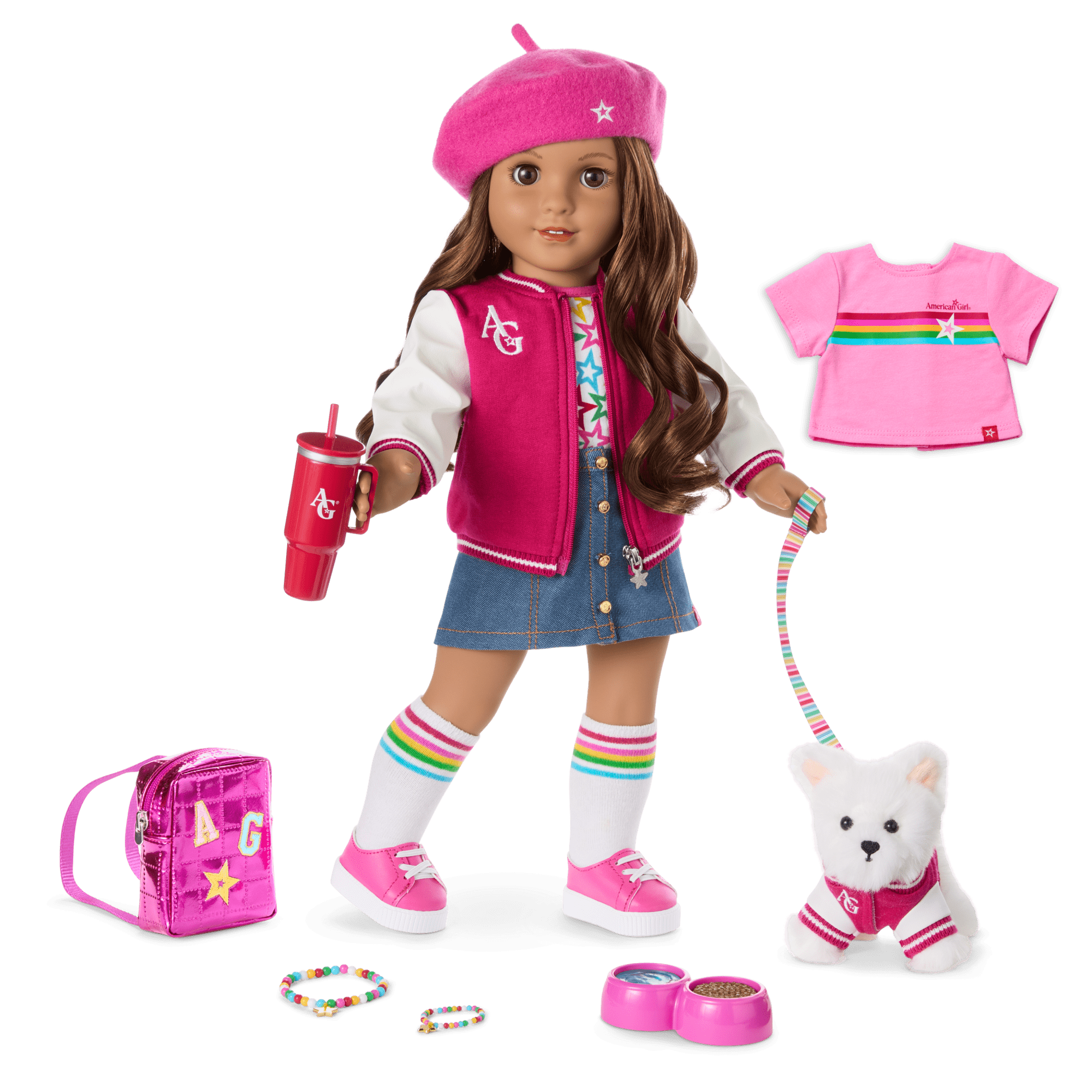 Truly Me™ 18-inch Doll #117, Puppy, Mini Backpack & Accessories AG™ Star Squad Bundle