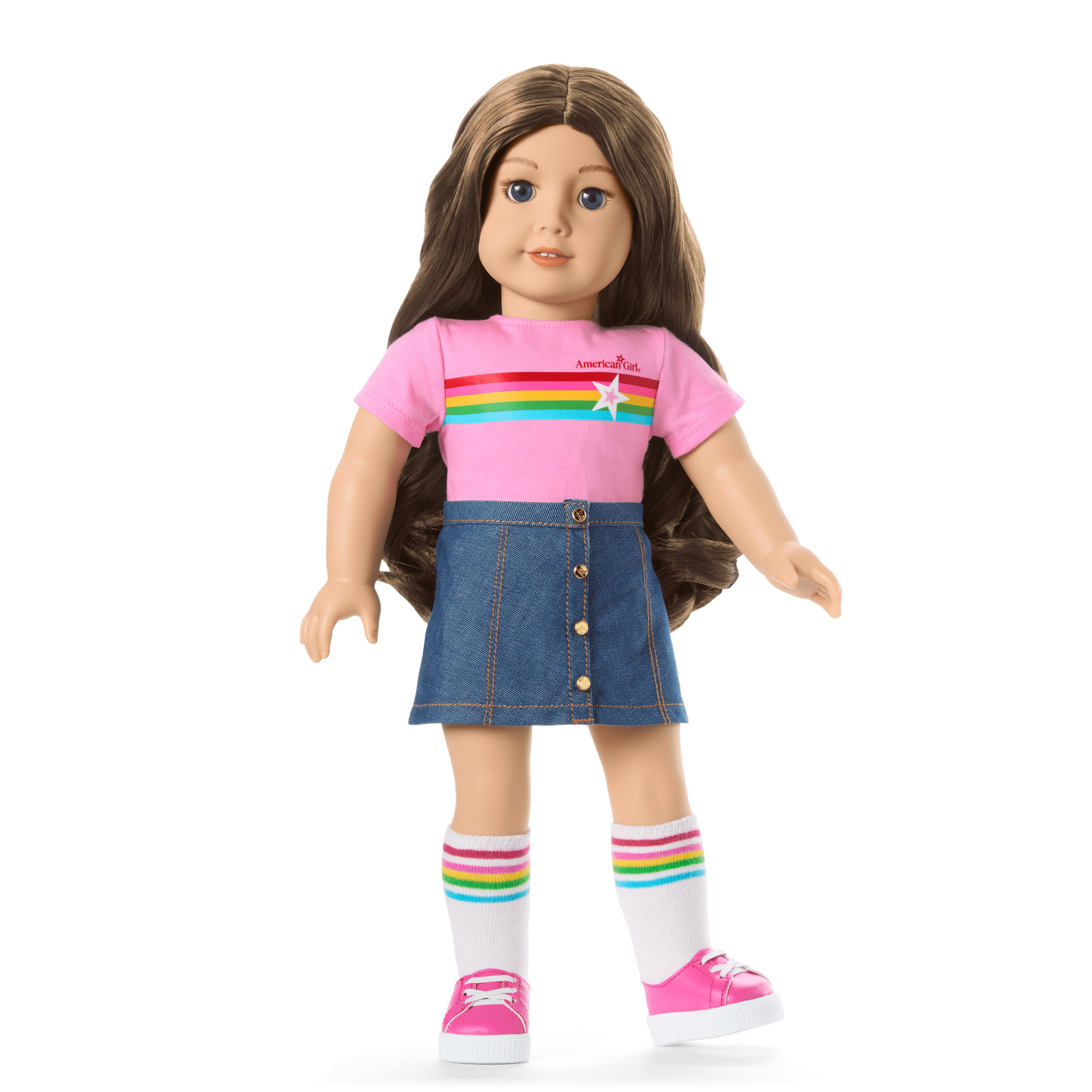 Truly Me™ 18-inch Doll #126 with wavy brown hair