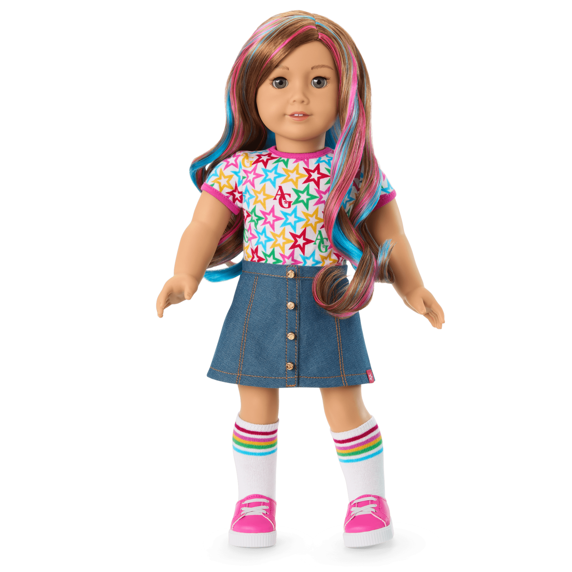 Truly Me™ 18-inch Doll #101 with wavy caramel hair