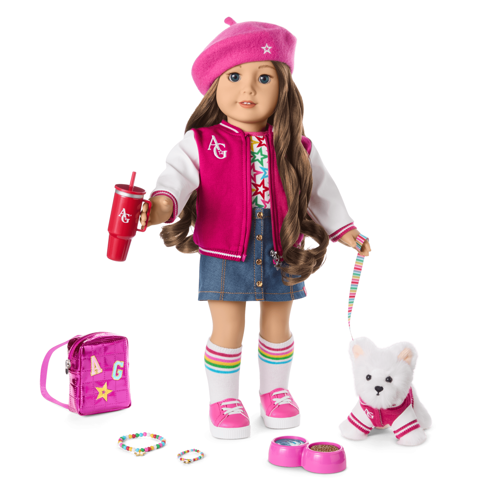 Truly Me™ 18-inch Doll #126 with wavy brown hair