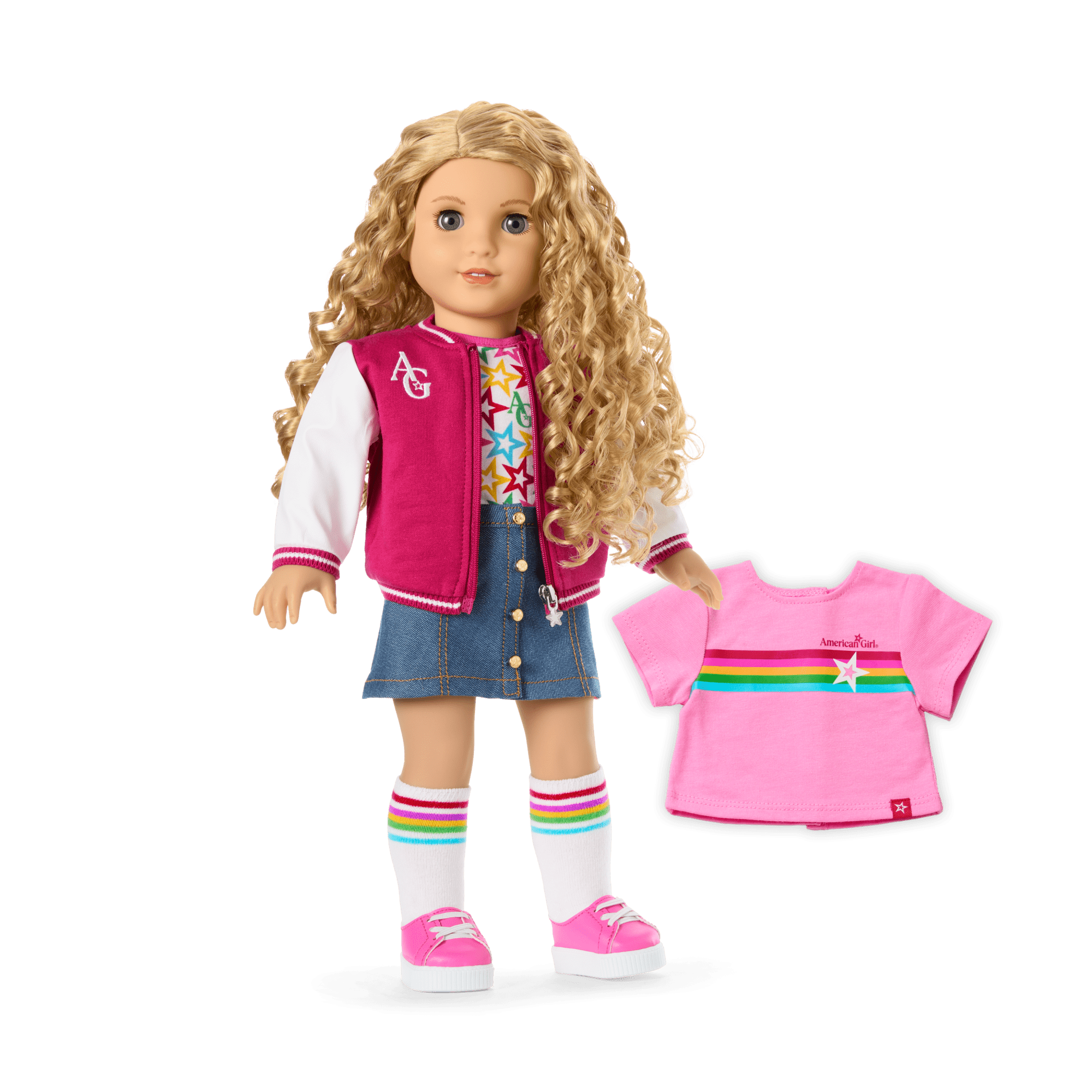 Truly Me™ 18-inch Doll #115 with curly blonde hair