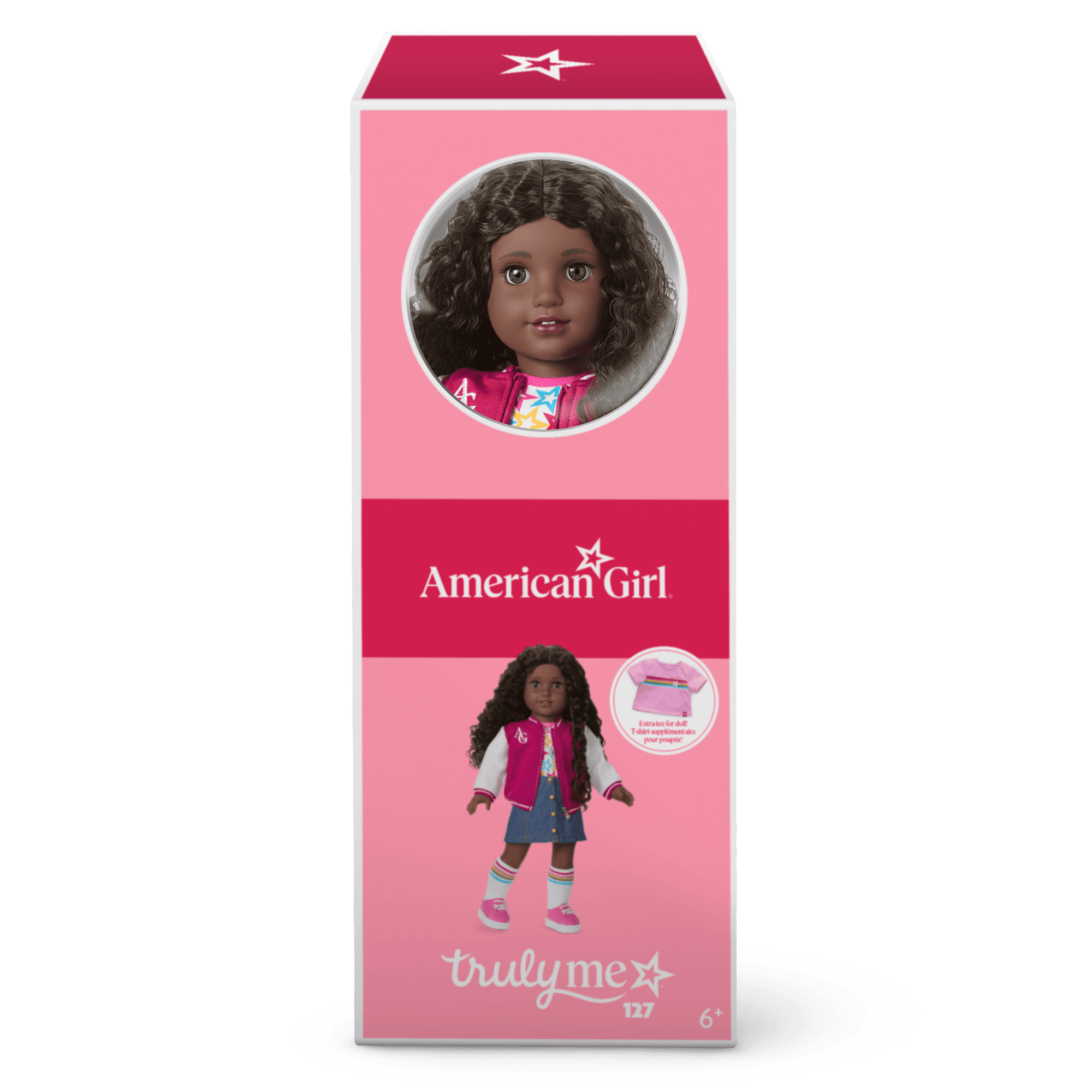 Truly Me™ 18-inch Doll #127 with curly dark-brown hair