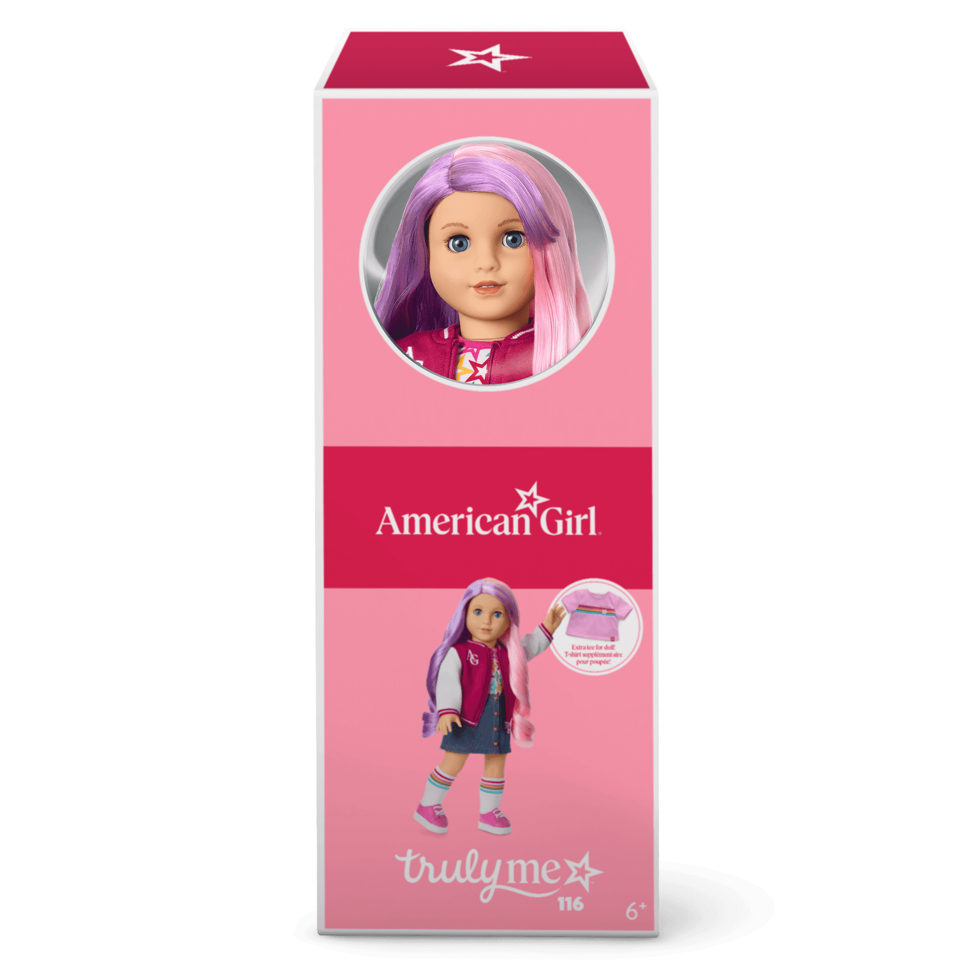 Truly Me™ 18-inch Doll #116 with wavy purple-and-pink hair