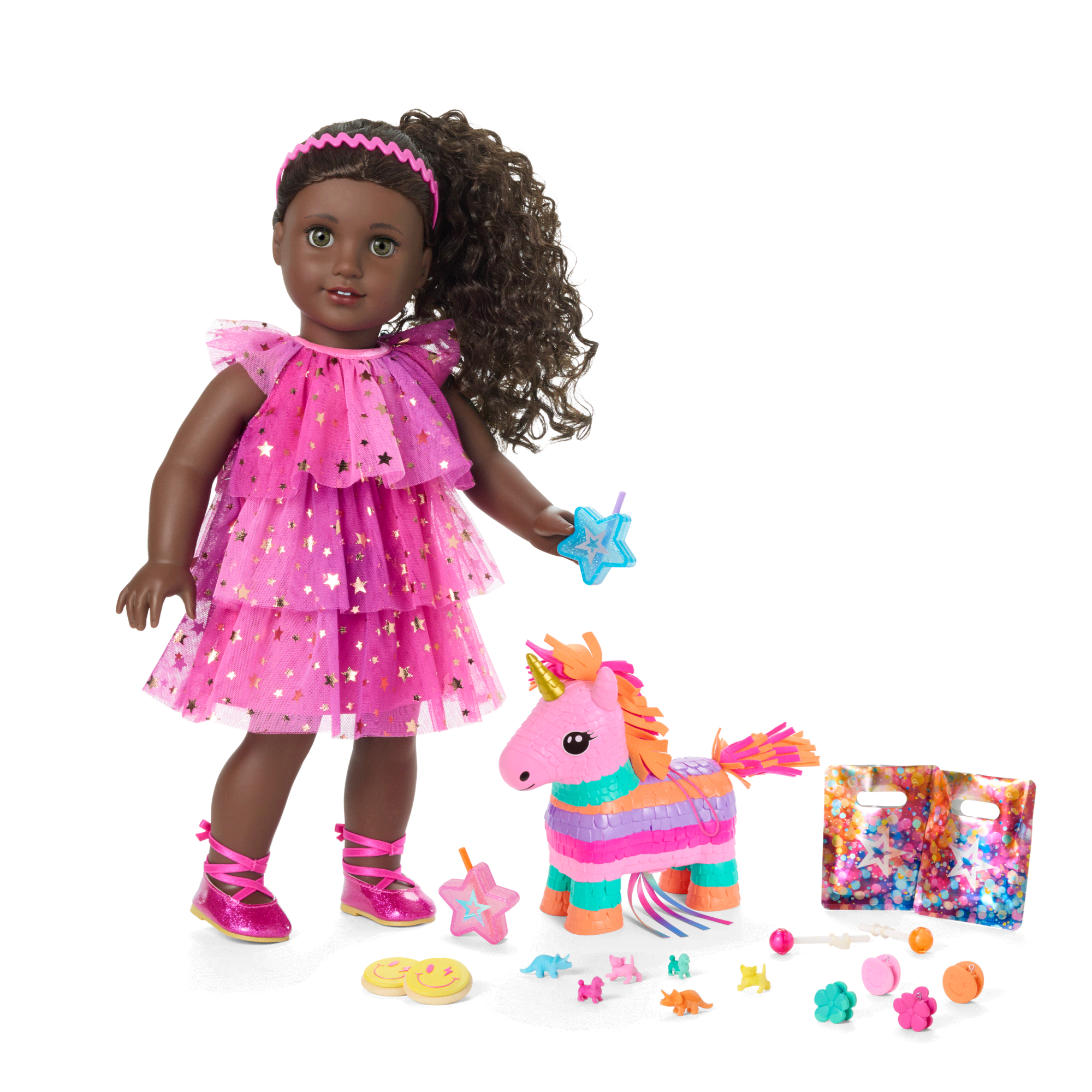 Unicorn Piñata & Party Accessories for 18-inch Dolls