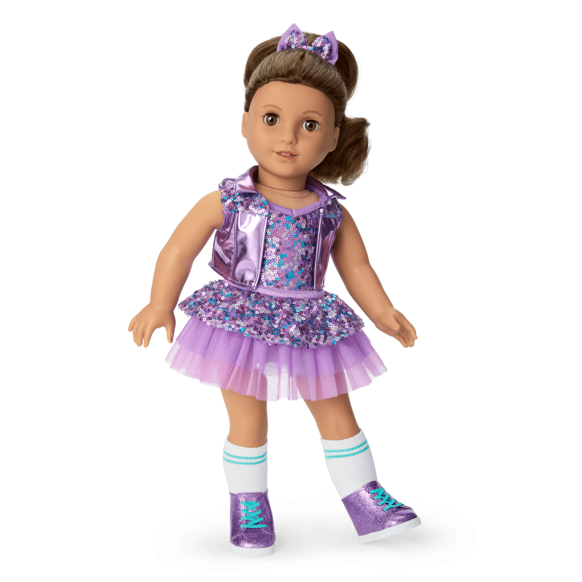 Truly Me™ #117 Doll & Dance All Day Set with wavy dark-brown hair