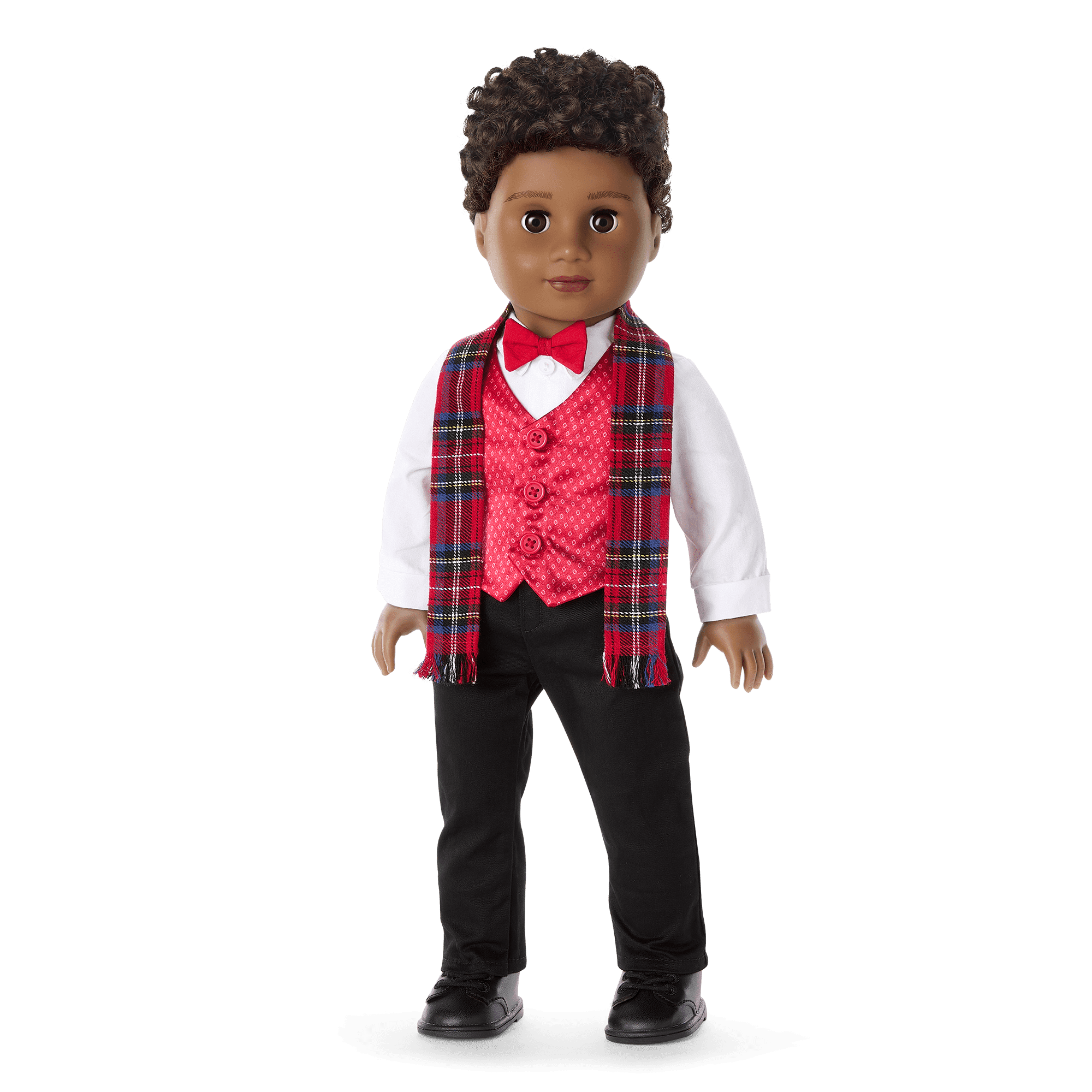 Pop of Plaid Holiday Outfit for 18-inch Dolls