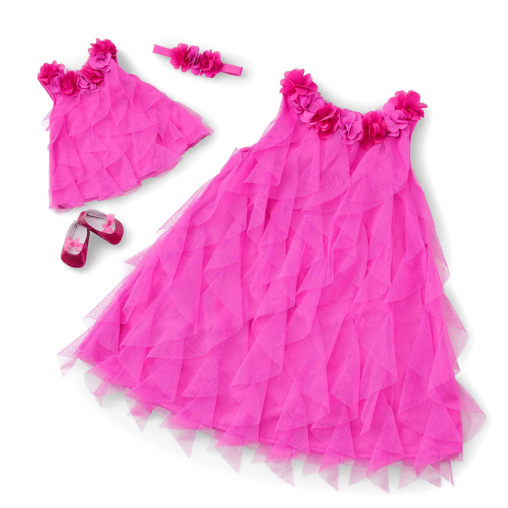 Party-Pink Birthday Dresses for Little Girls & Bitty Baby® Dolls