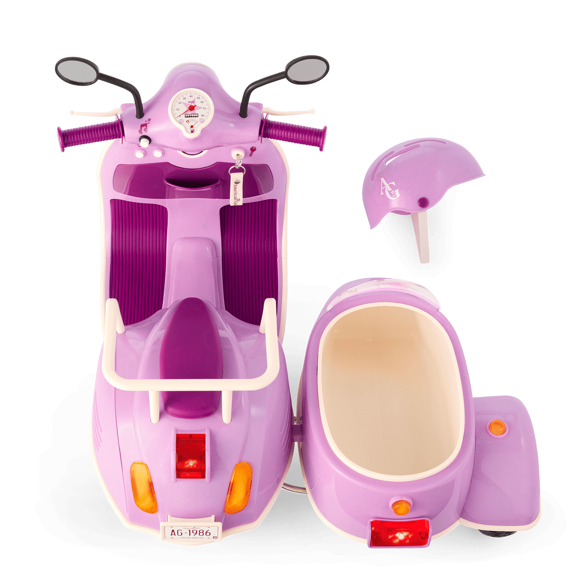 Scooter Side Car Bundle With 18u2033 Doll Leslie- Toy Car