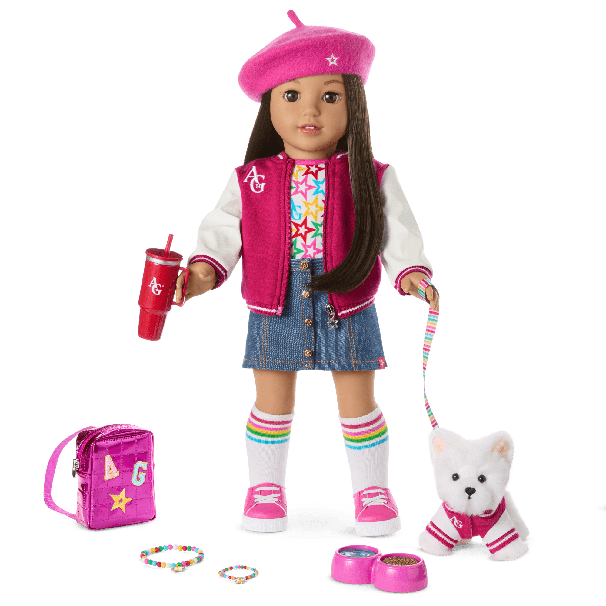 Truly Me™ 18-inch Doll #124 with straight black-brown hair