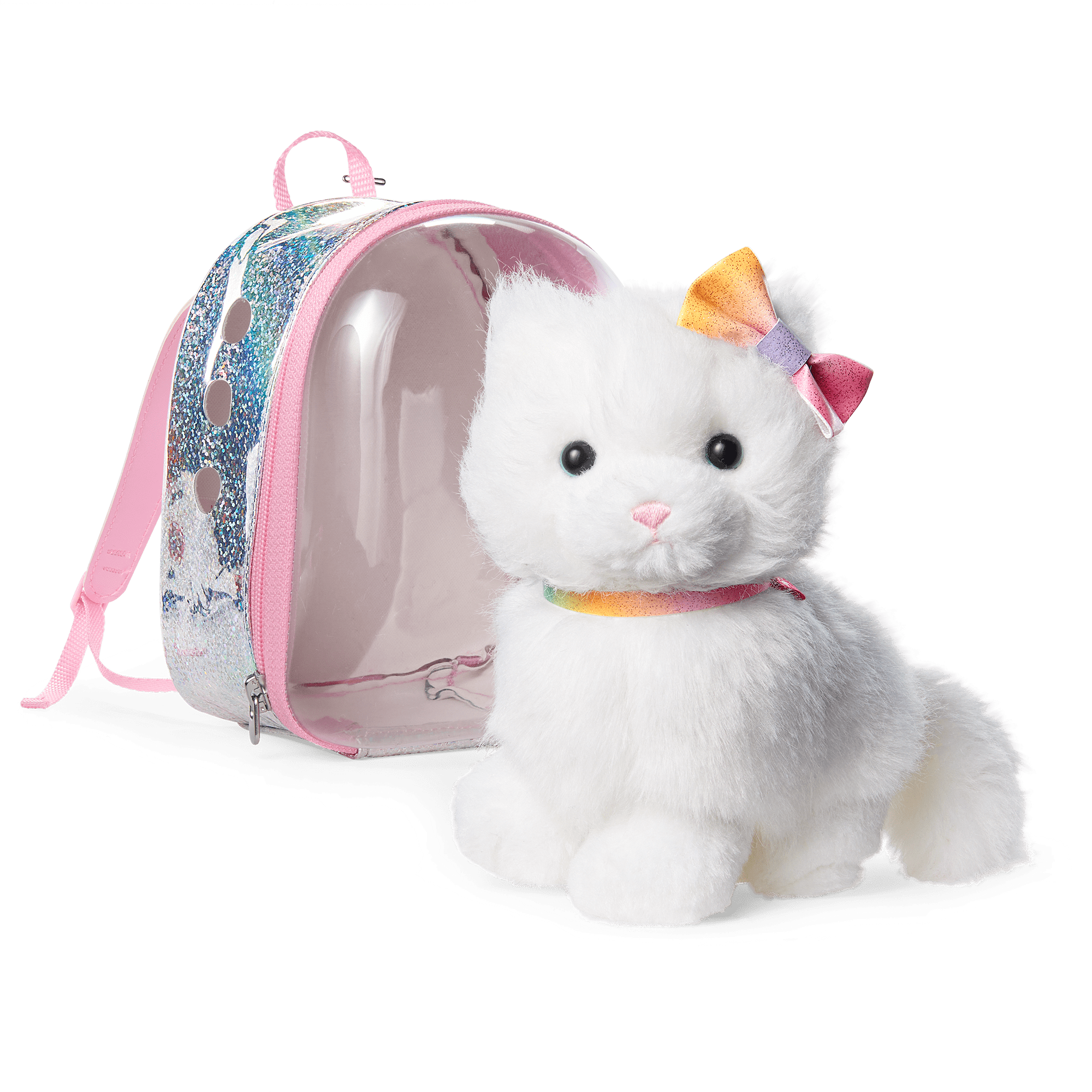aizhe kids backpack white cat Pink & Plush Kore Kawaii The tinted dome window not only allows your pet to explore the surroundings but also helps reduce stress by limiting excessive light and stimulation American Girl Summers Cat, Fettuccine
