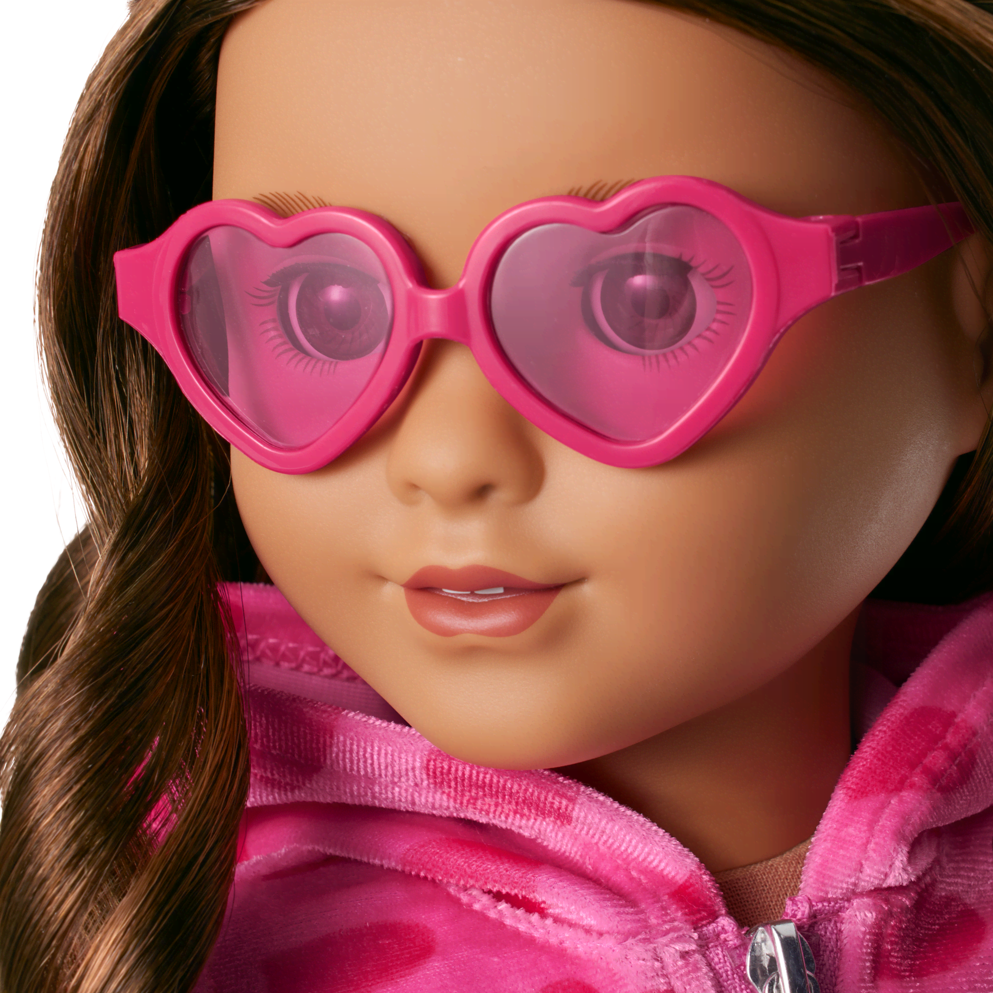 Pink Hearts Hoodie Dress for Girls & 18-inch Dolls