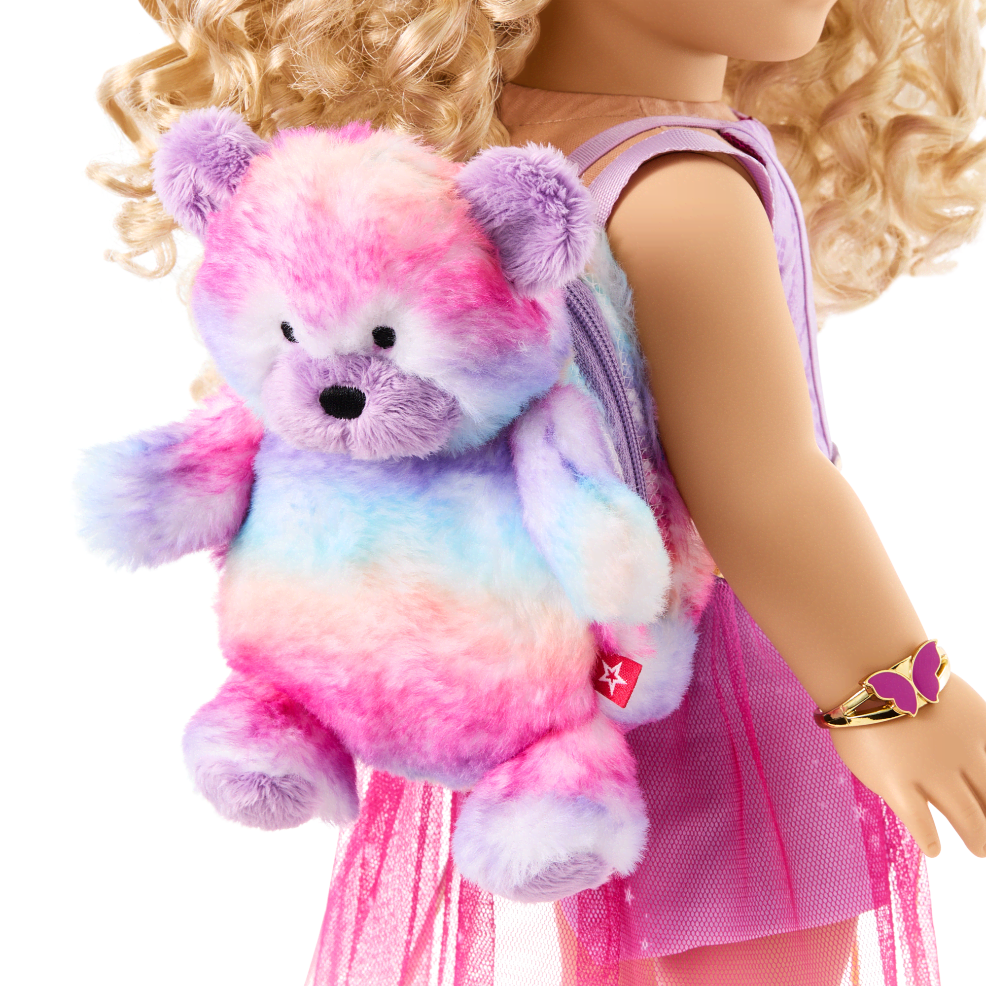 Colorful Teddy Bear Backpack & Accessory Set for 18-inch Dolls