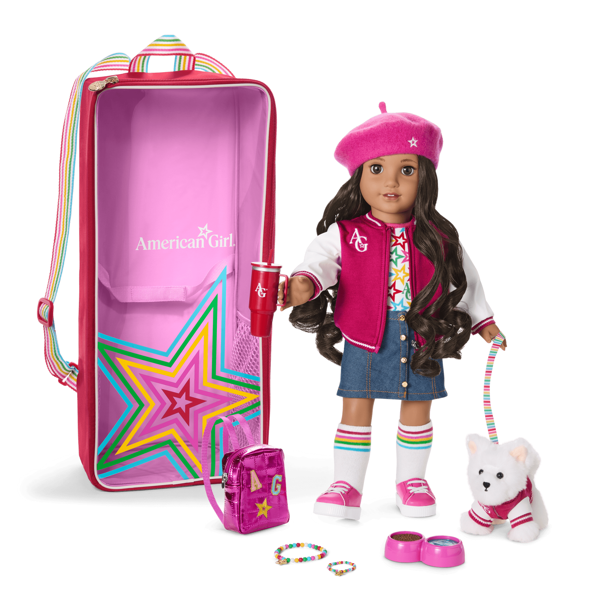 Truly Me™ 18-inch Doll #108, Accessories, Puppy & Doll Carrier