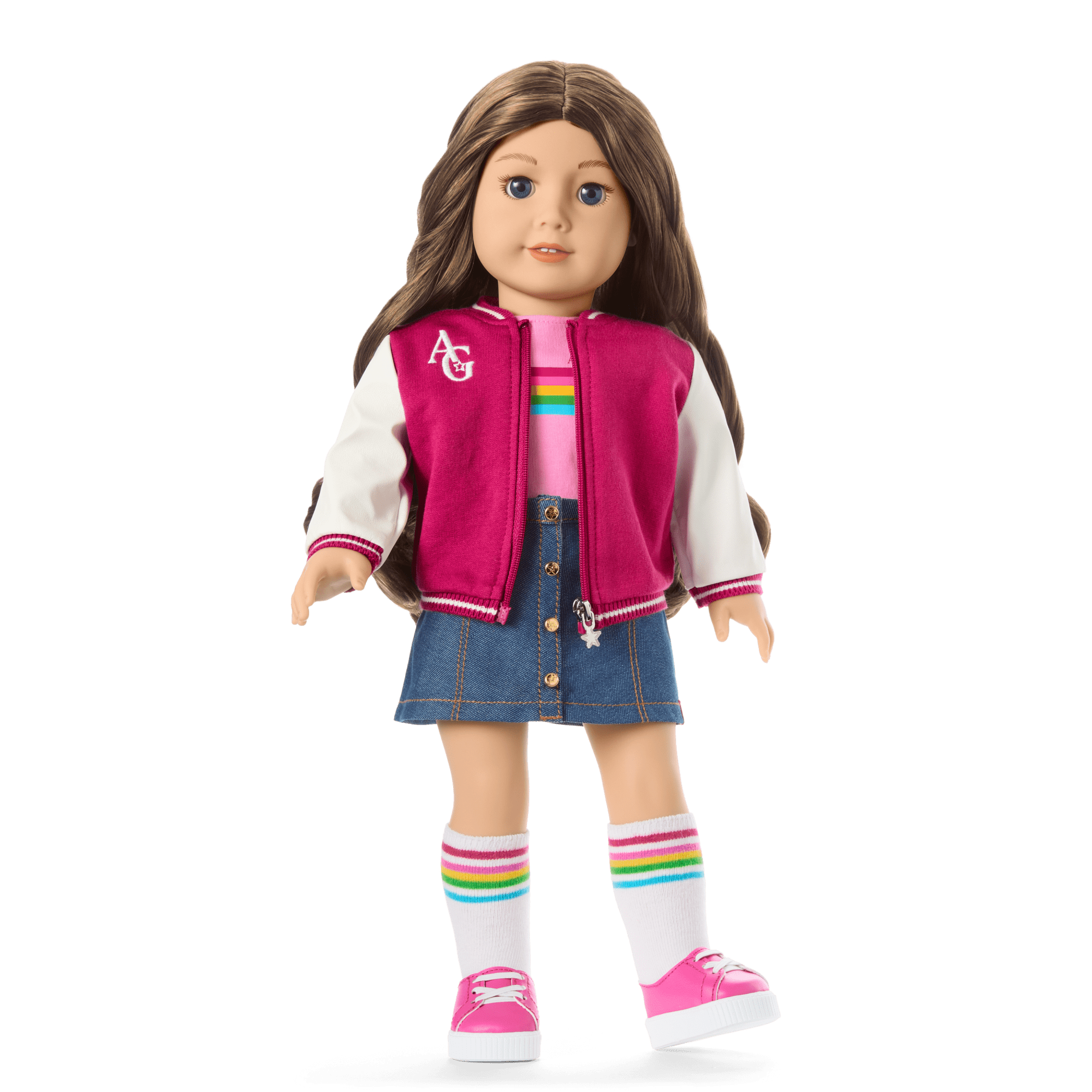 Truly Me™ 18-inch Doll #126 with wavy brown hair