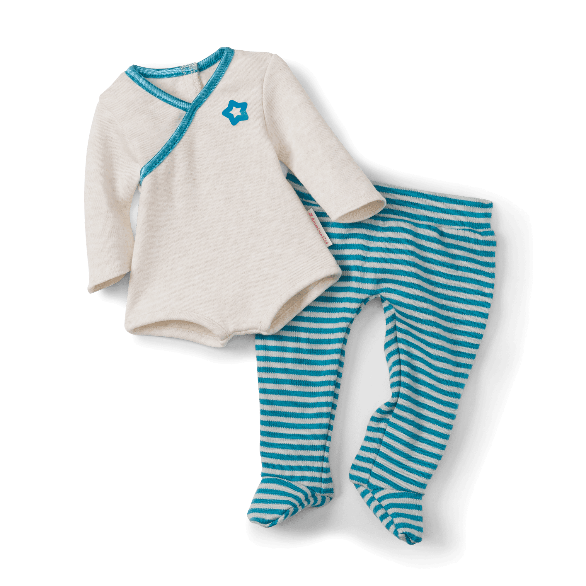 Bitty Baby® Doll #4 with black hair in Soft Blue