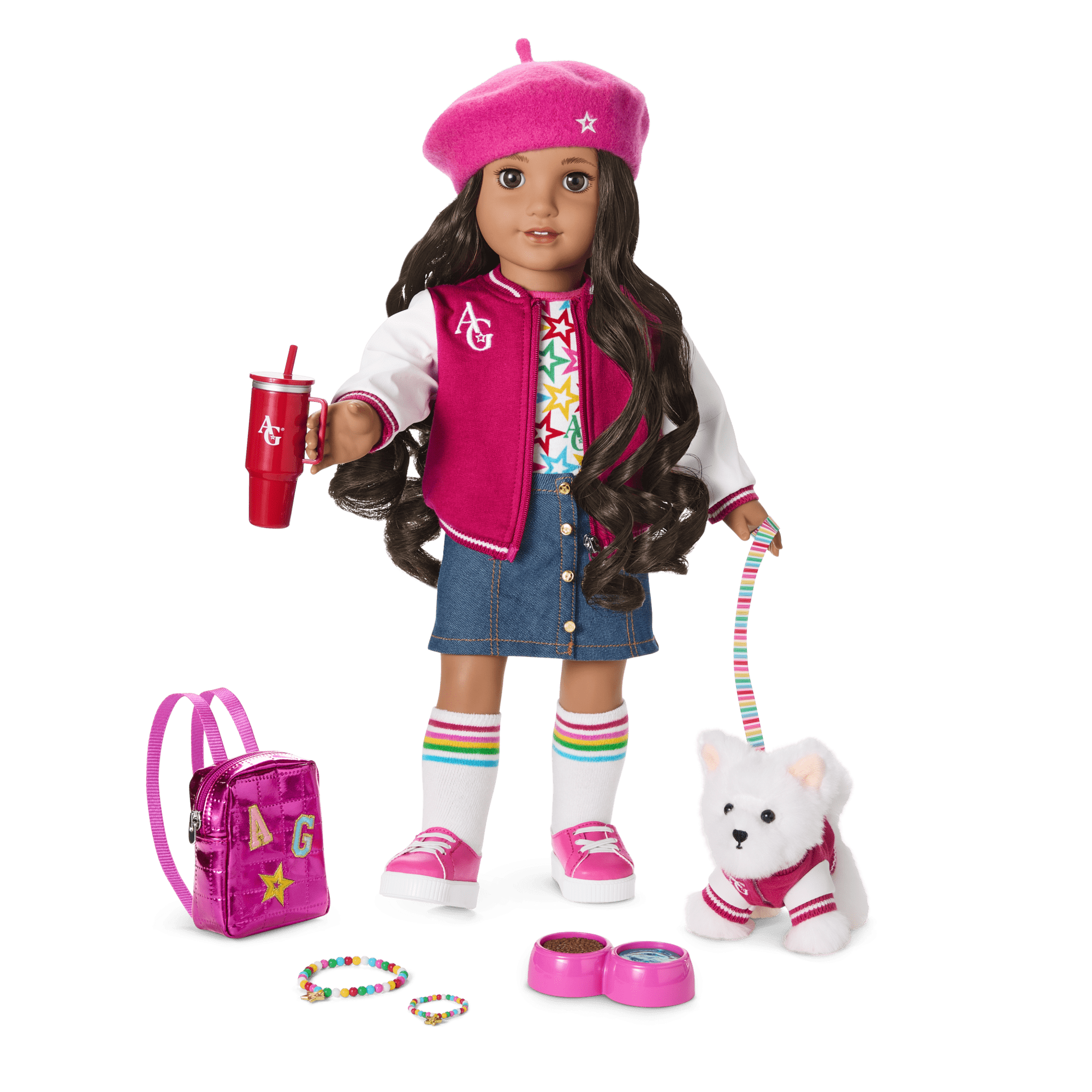 Truly Me™ 18-inch Doll #108 with curly black-brown hair