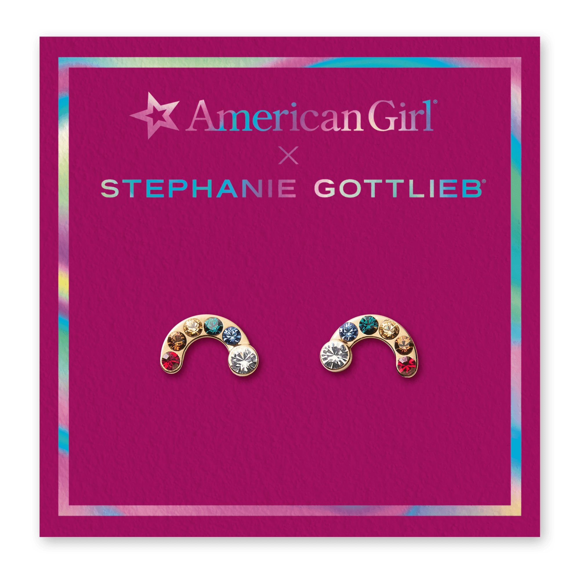 American Girl® x Stephanie Gottlieb Radiant Rainbow Stud Earrings for Girls